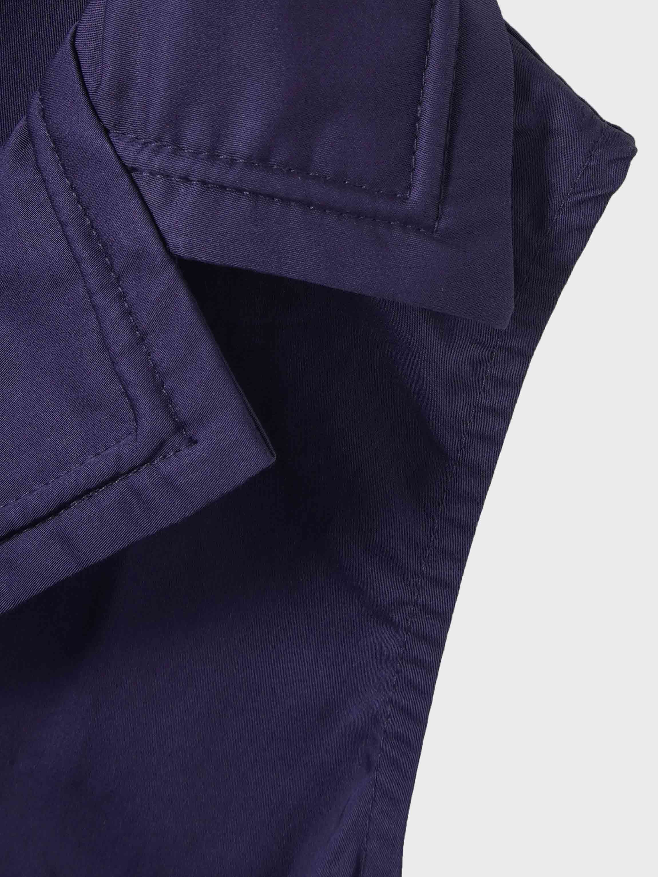 Button Down Belted Jumper-Navy