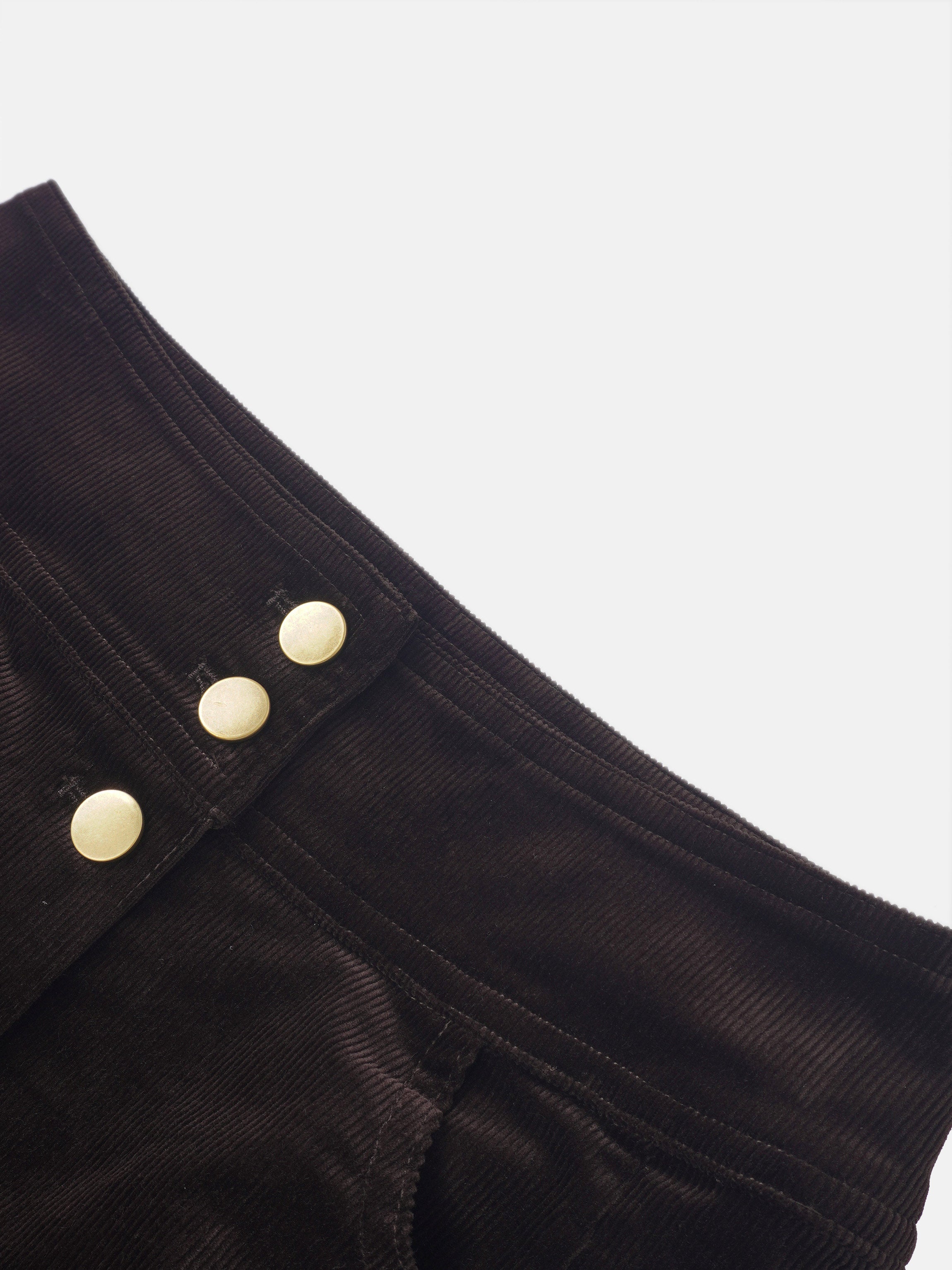 Snap Down Corduroy Skirt - Cement