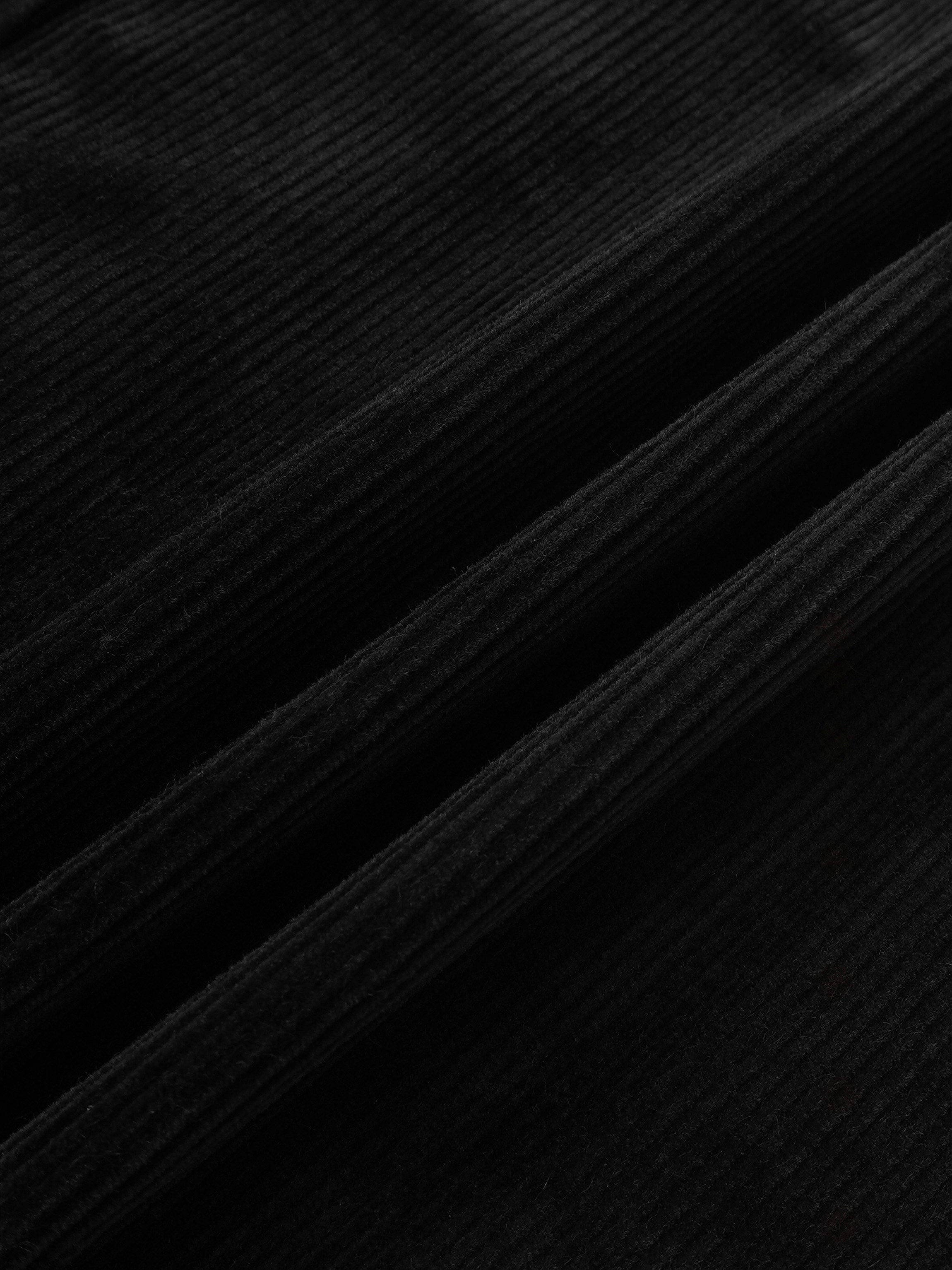Snap Down Corduroy Skirt - Black
