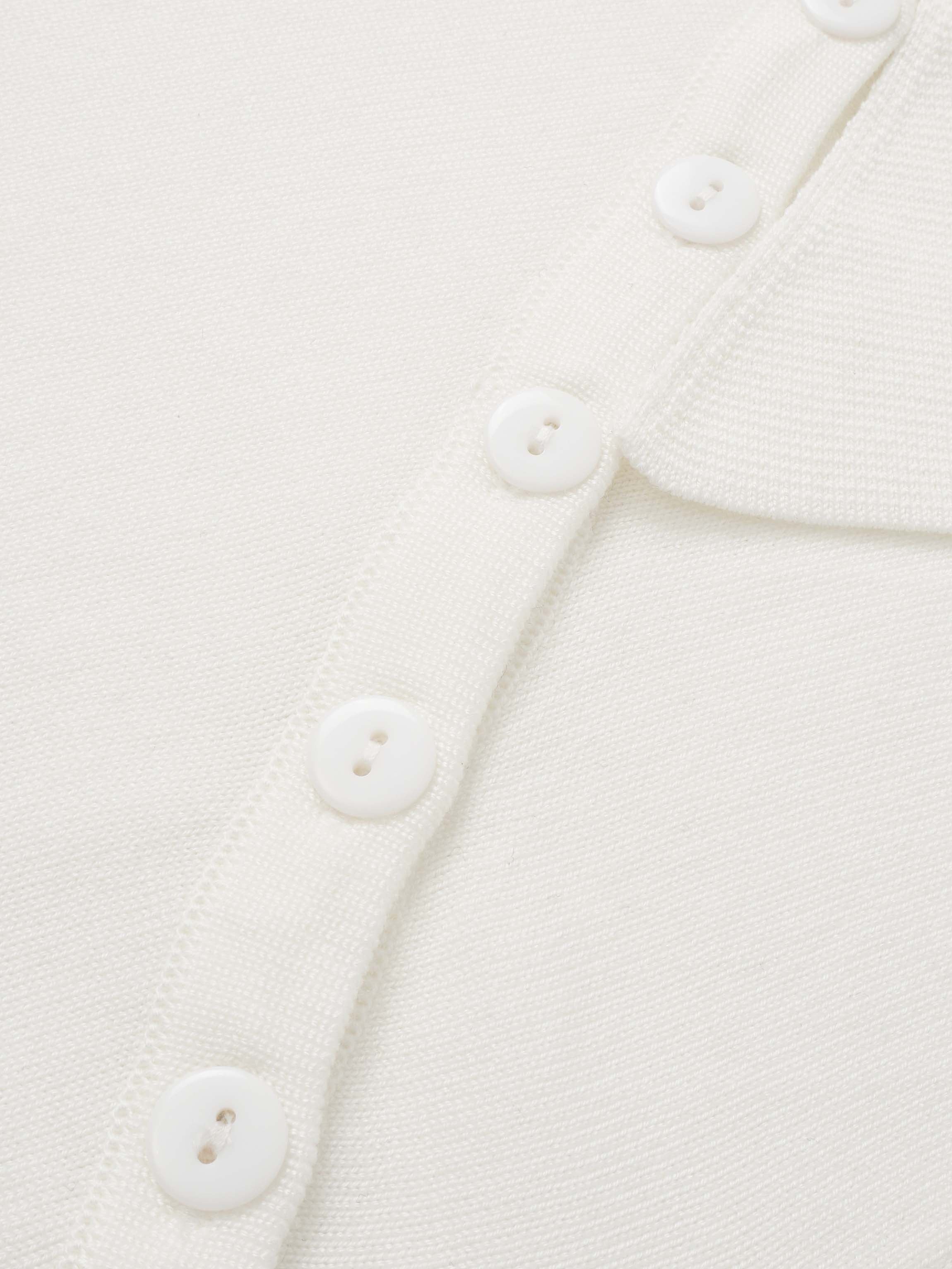 Asymmetrical Button Collar Sweater - Cream