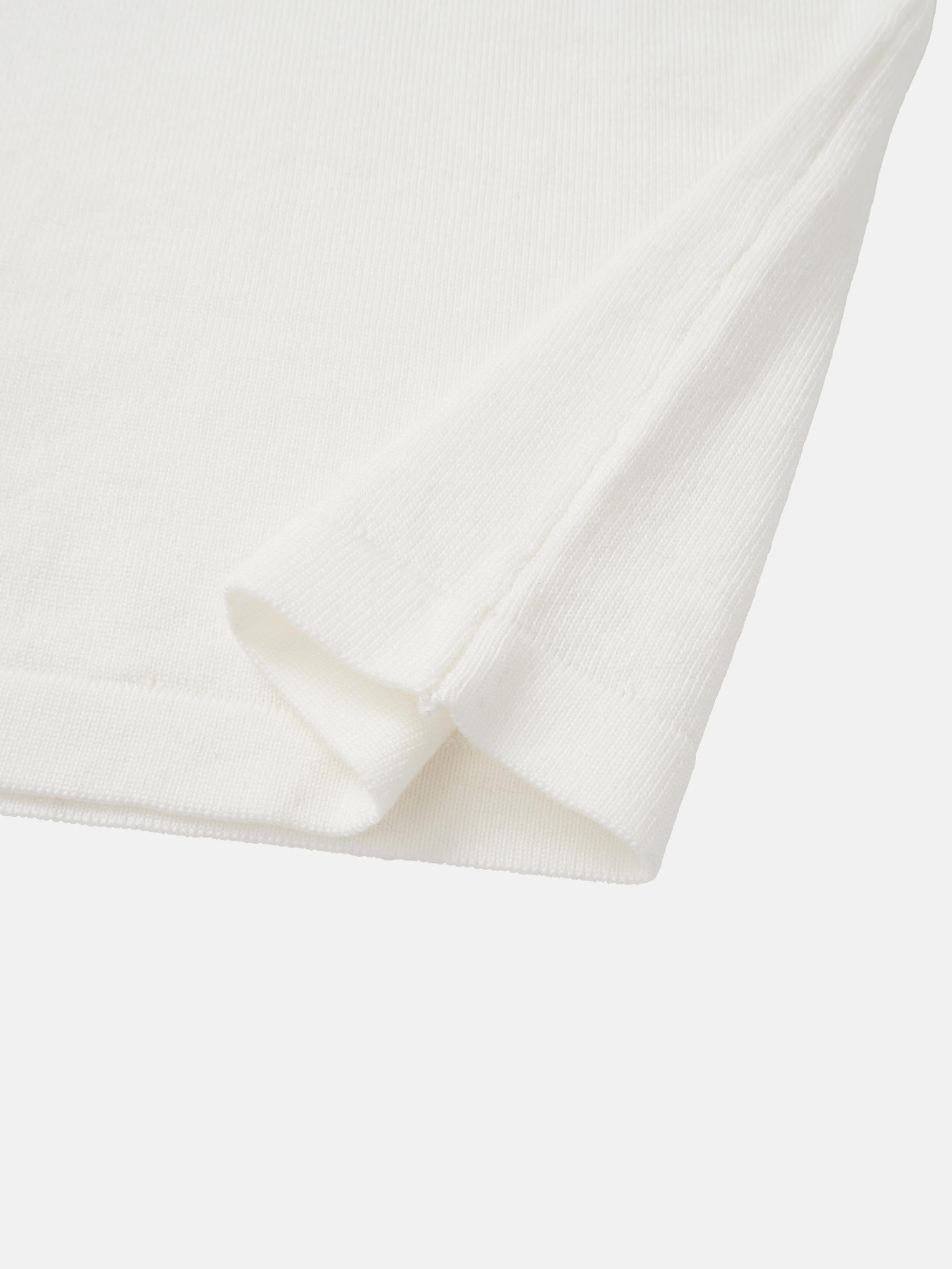 Asymmetrical Button Collar Sweater - Cream
