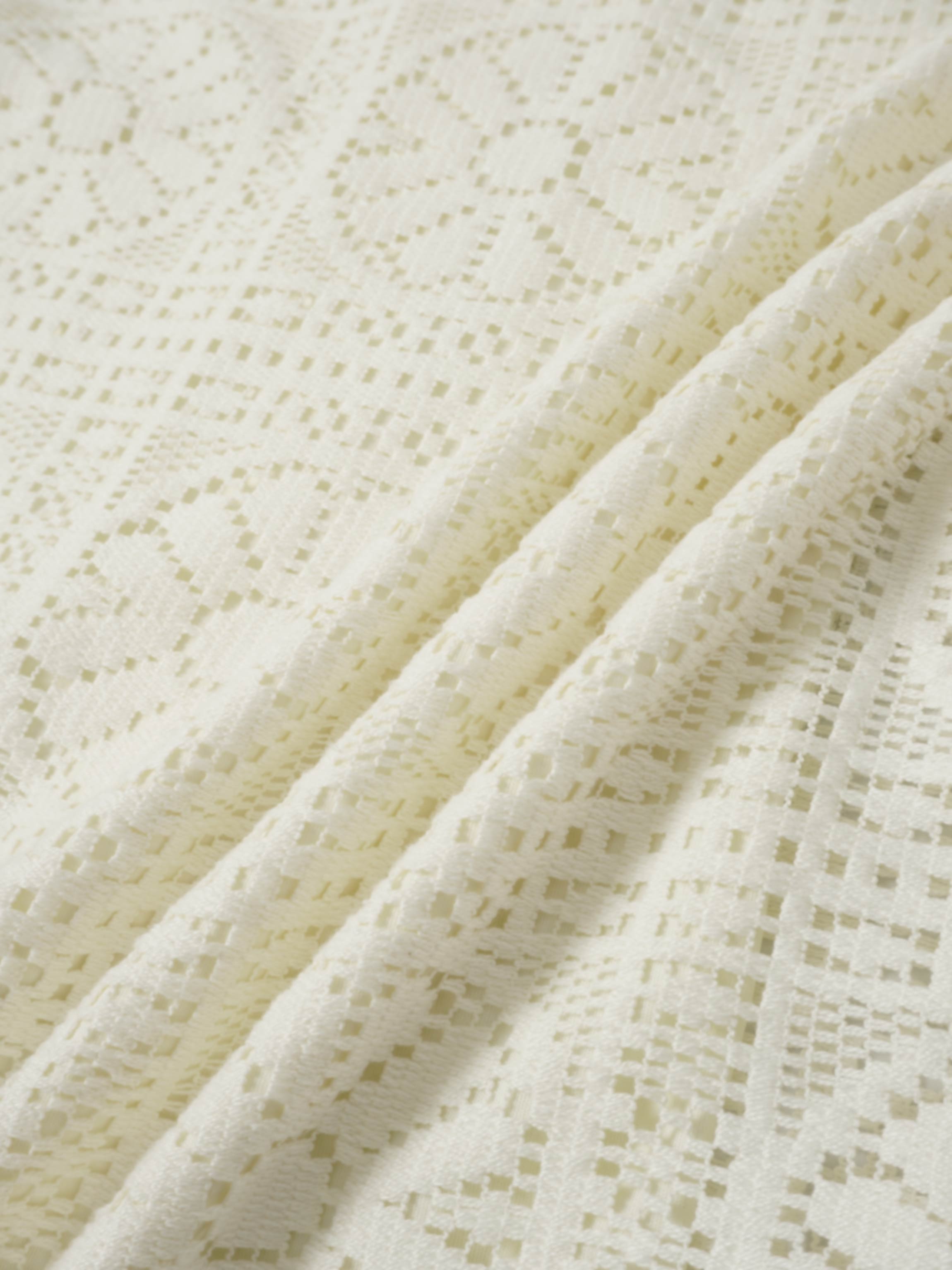 Lace Cutout Shirtdress-Cream