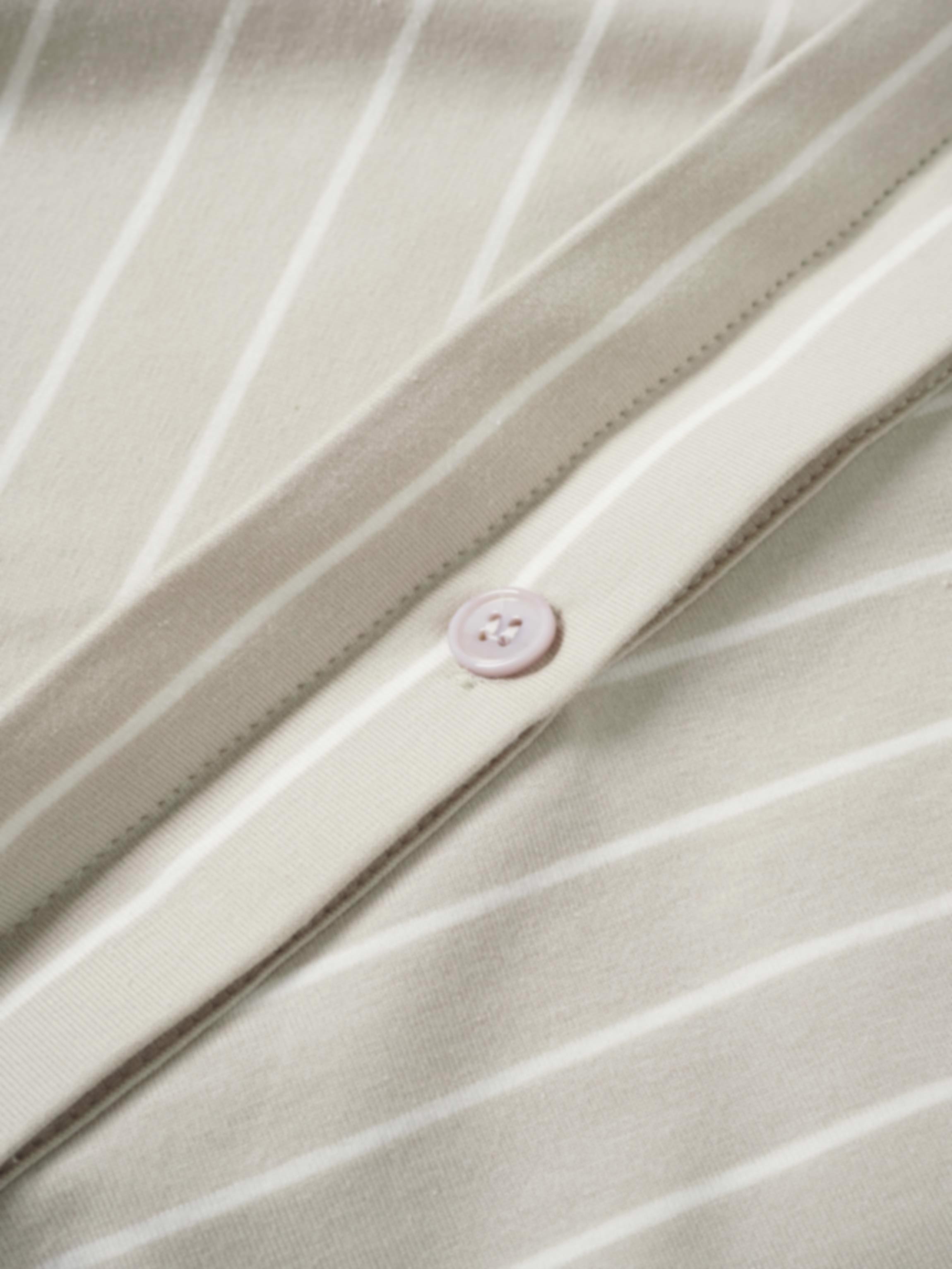 Side Shirred T-shirt Dress-Tan/White