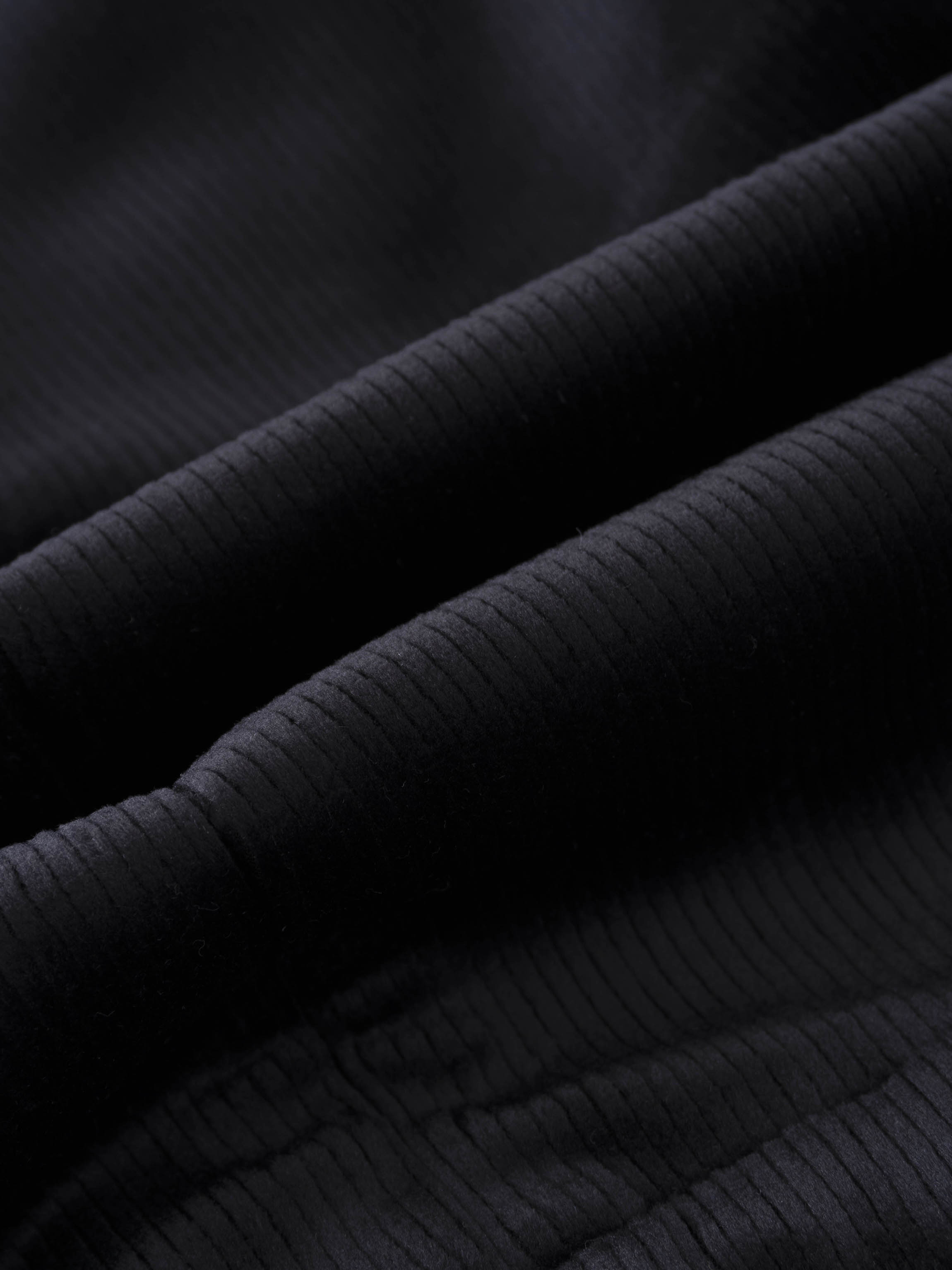 Velour Ribbed Blazer-Black