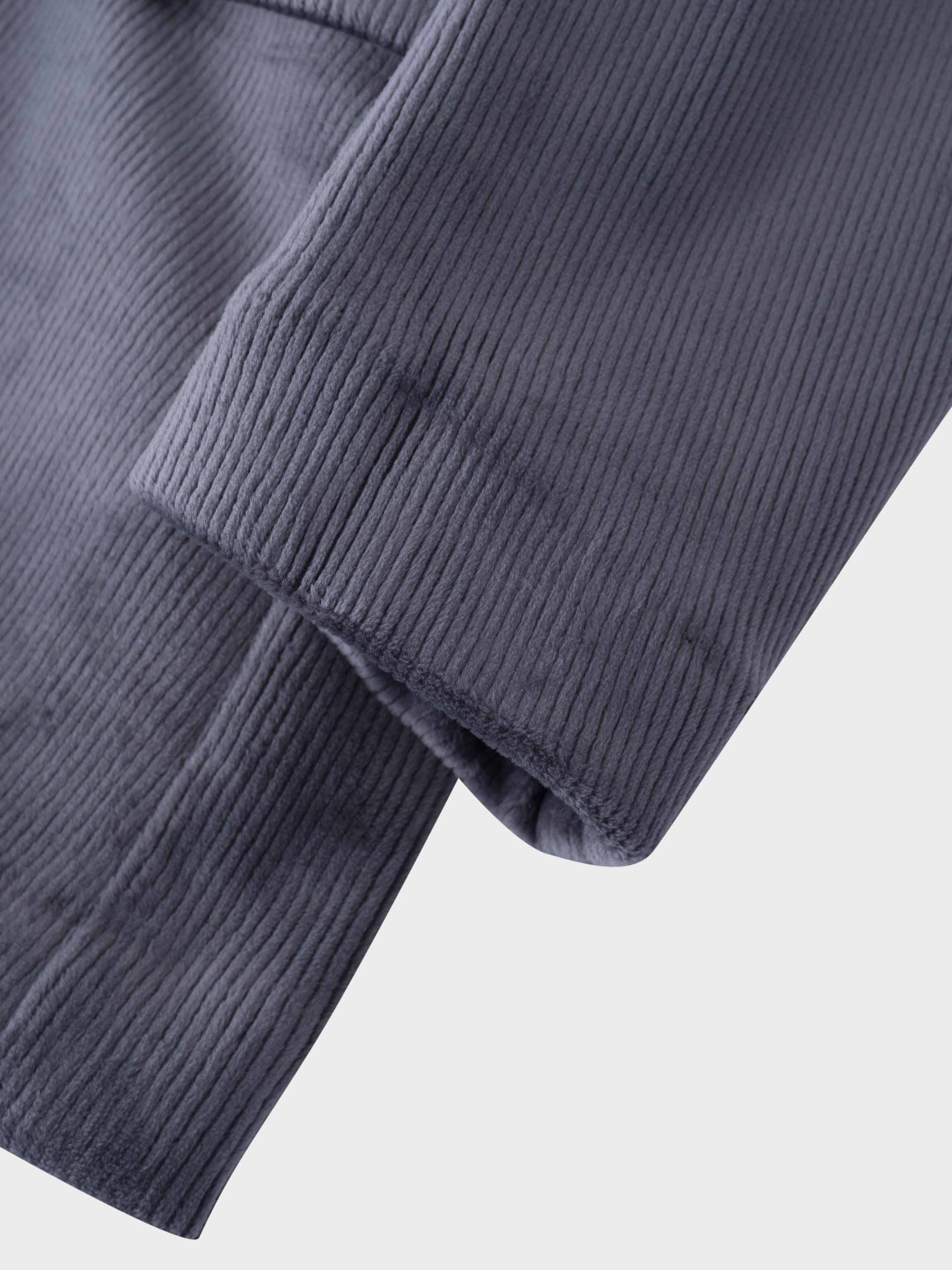 Velour Ribbed Blazer-Grey