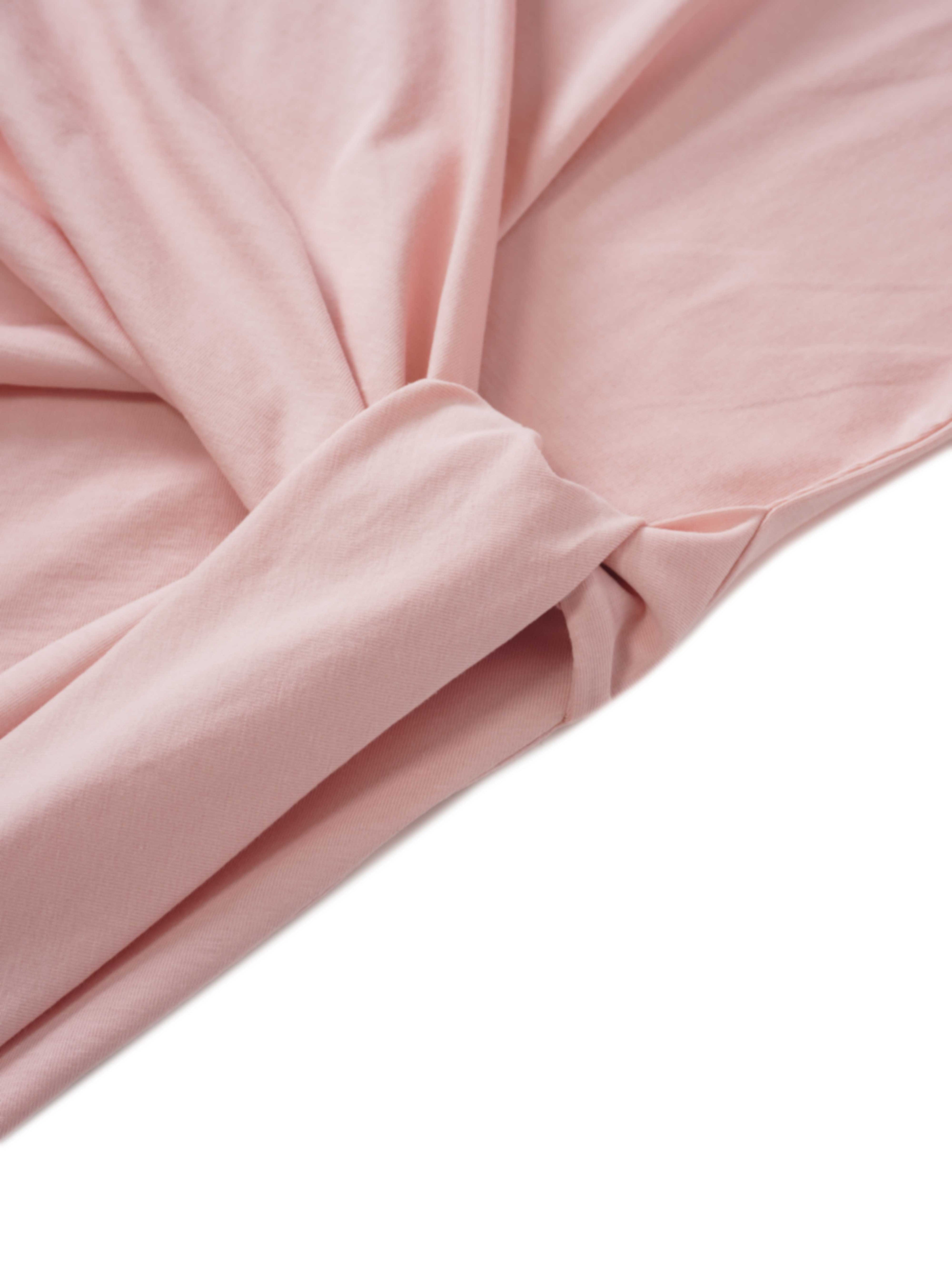 Side Tie T-Shirt-Pink