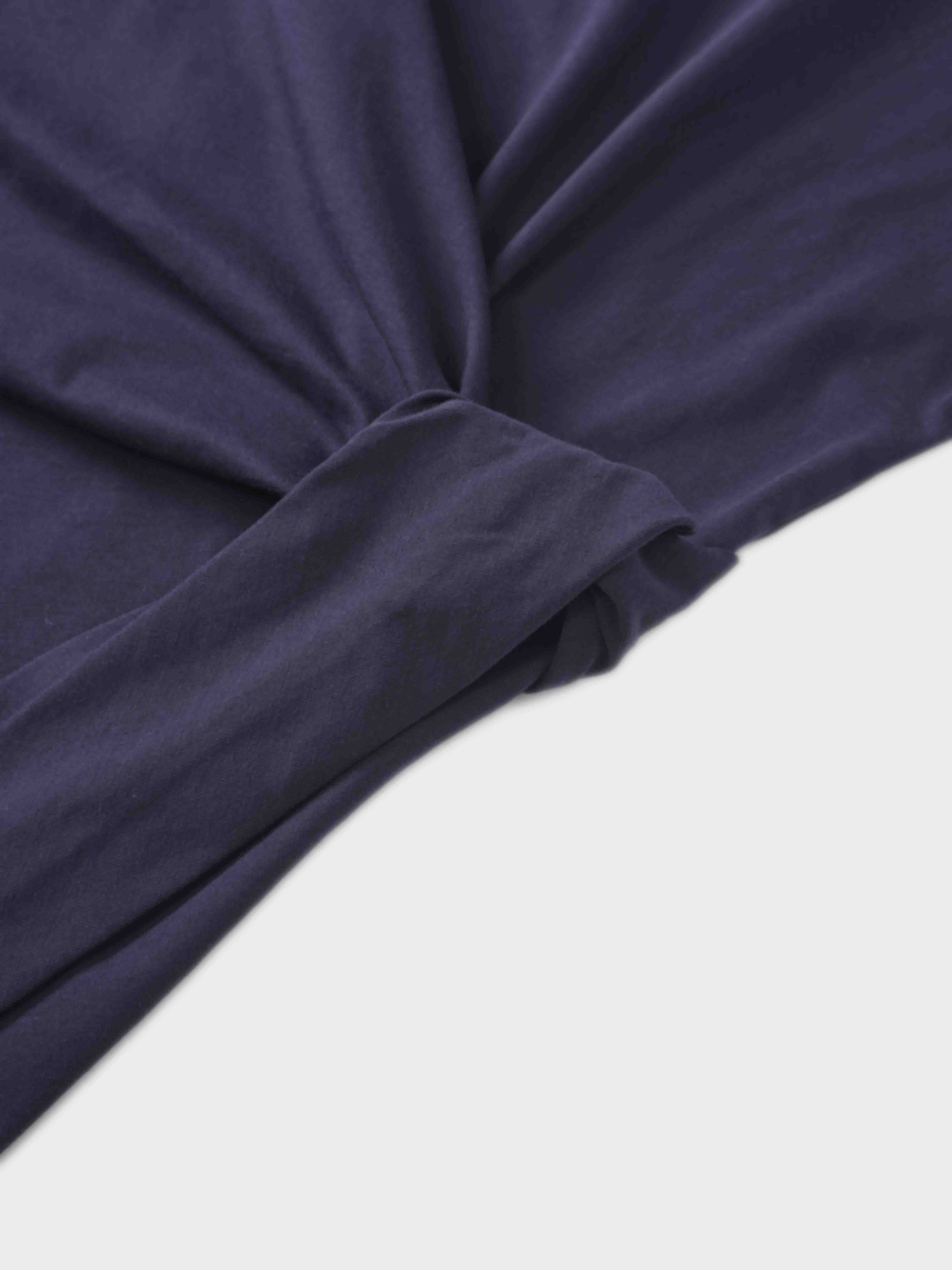 Side Tie T-Shirt-Navy