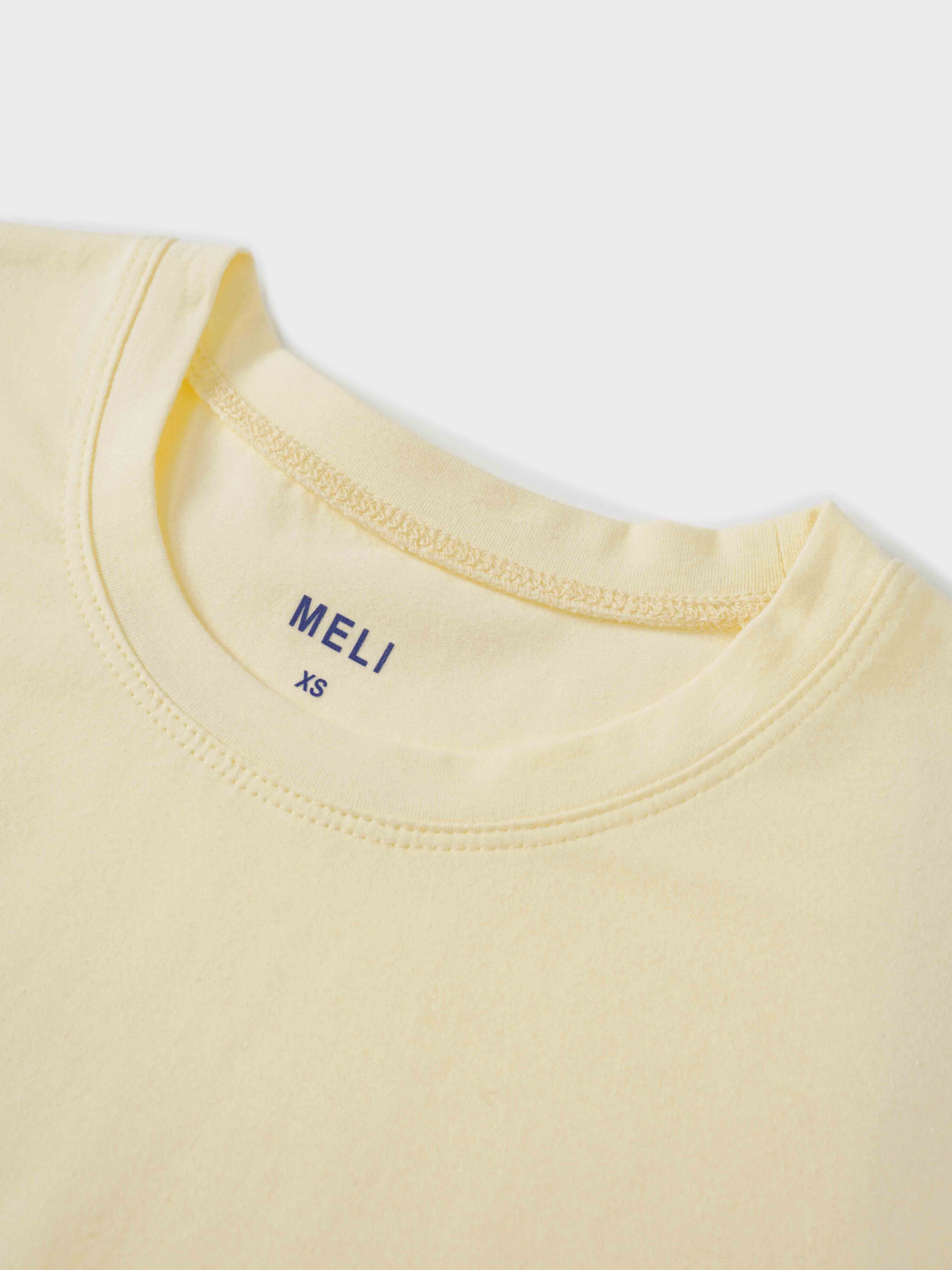 Wide Sleeve Tee-Pale Yellow