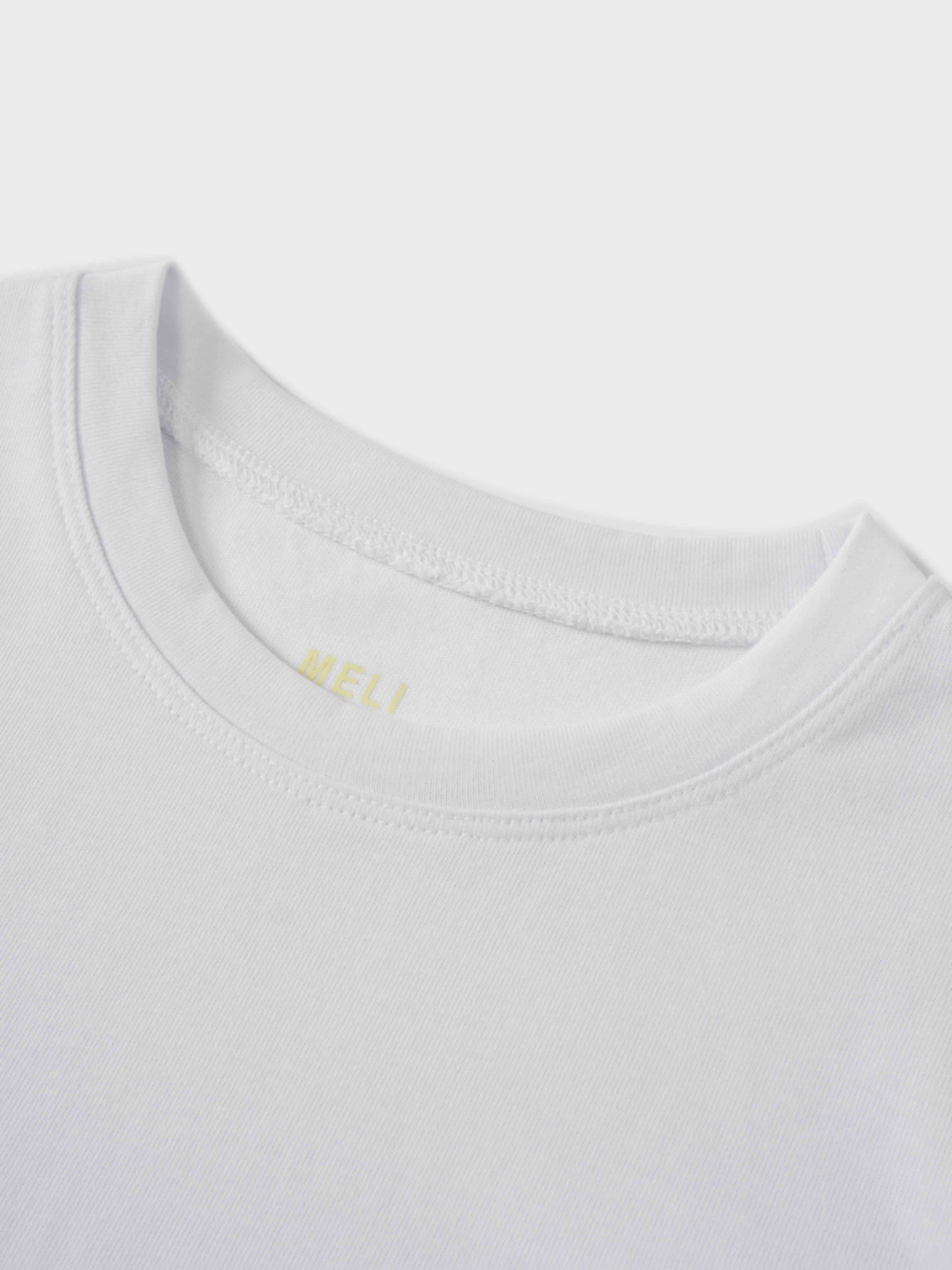 Pleat Seam T-shirt-White