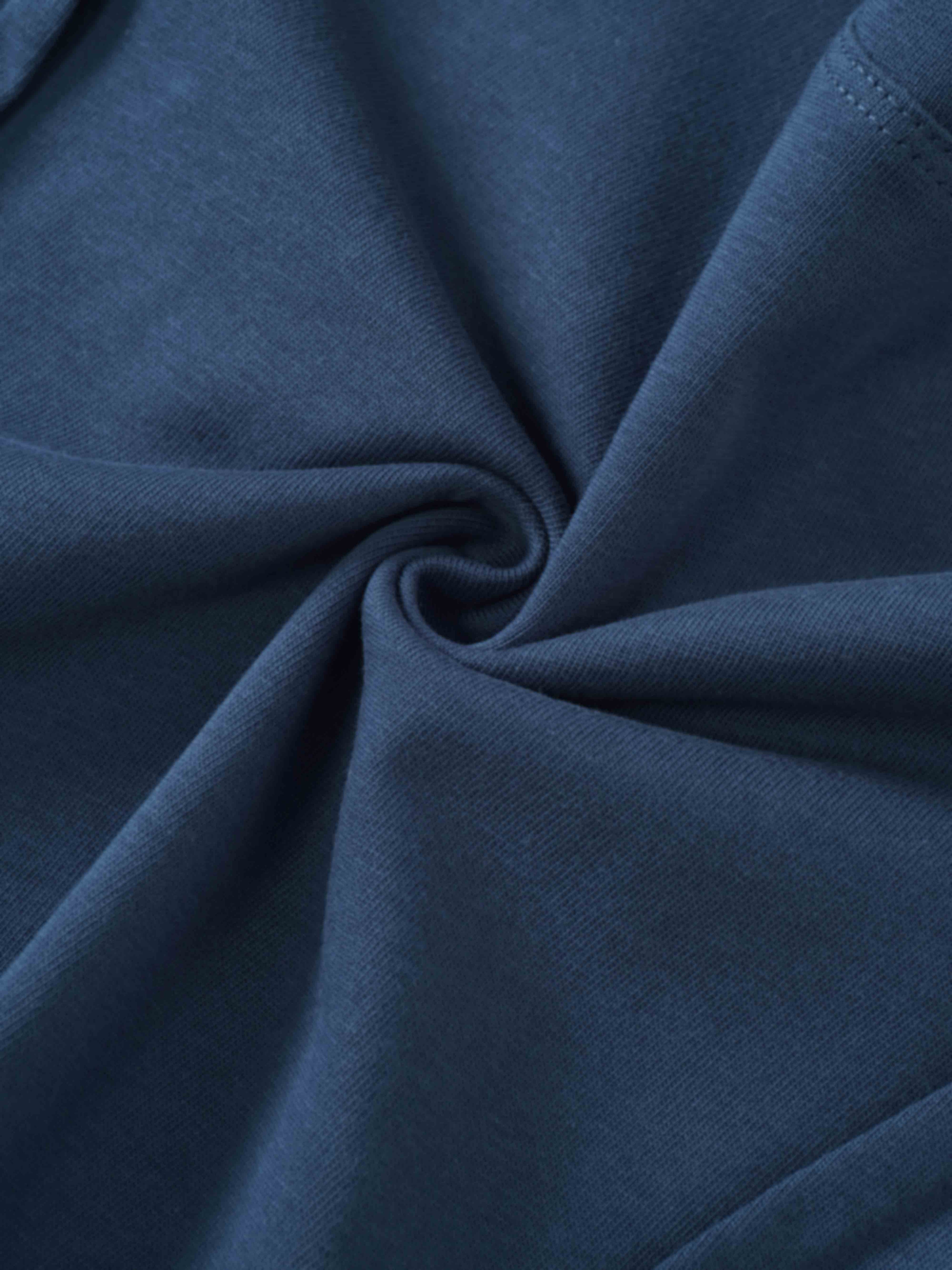 Pleat Seam T-shirt-Denim Blue