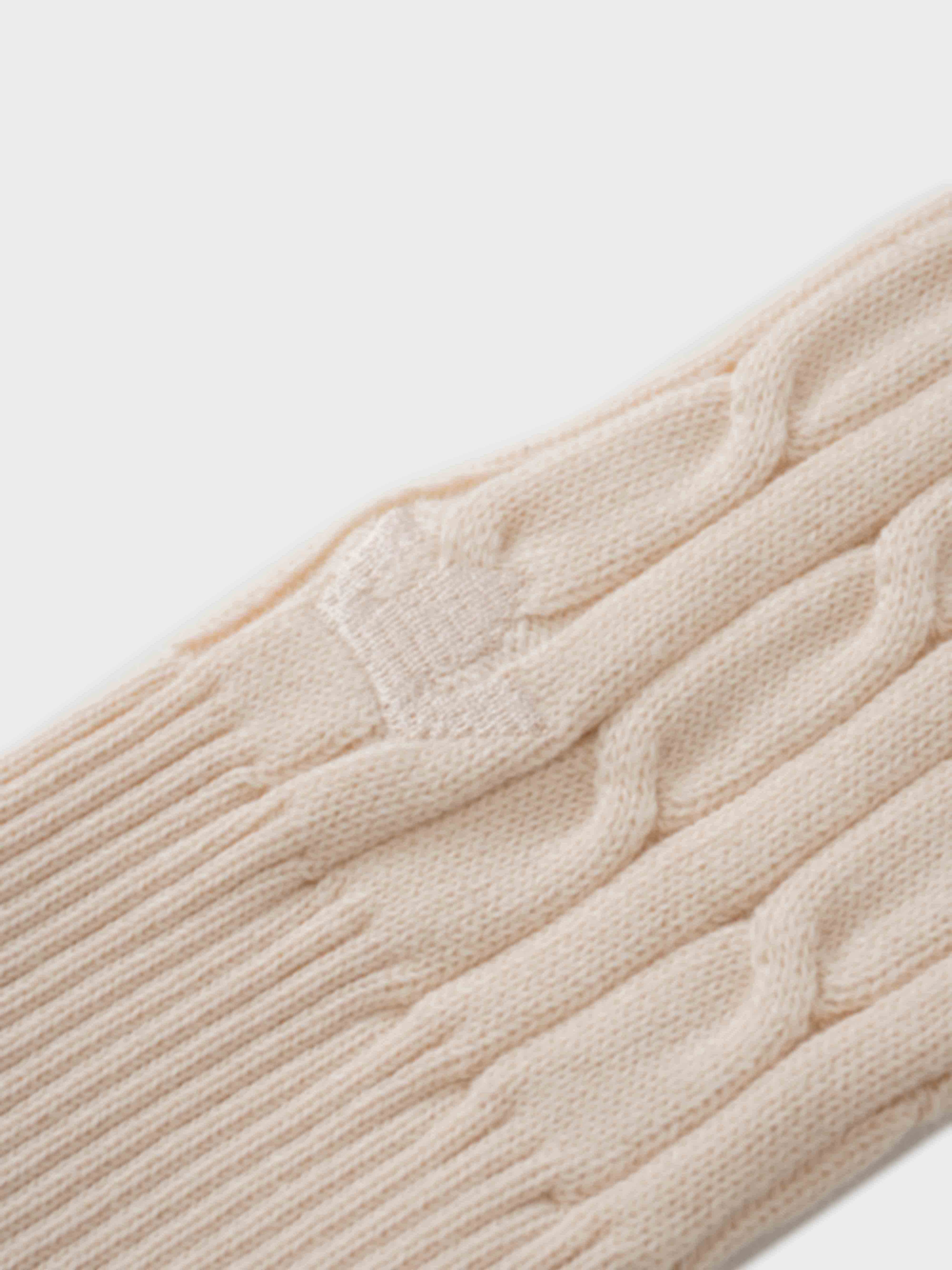 Crew Neck Cable Sweater-Peach