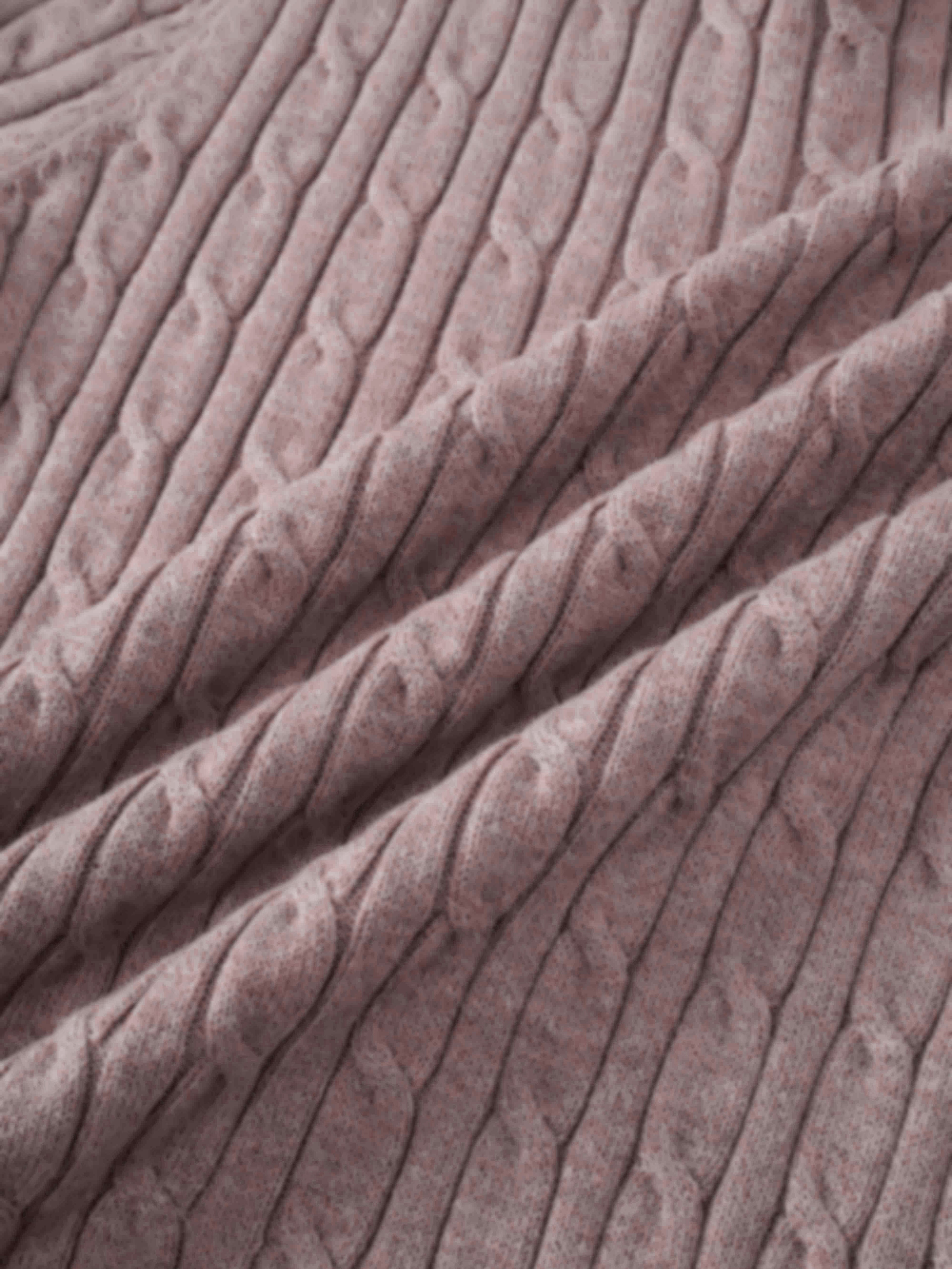 Crew Neck Cable Sweater-Mocha Mousse