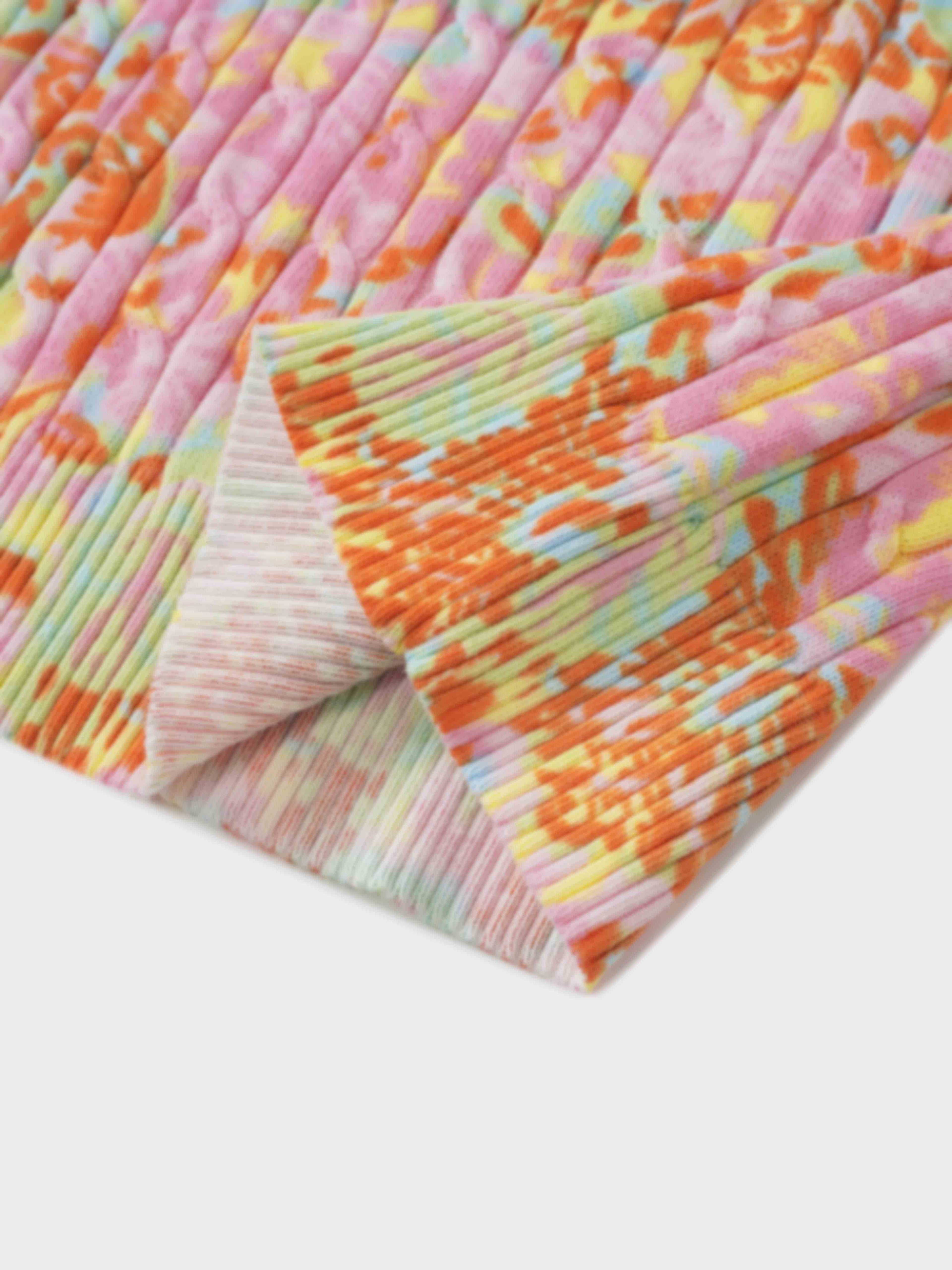 Printed Cable Sweater-Multi Color