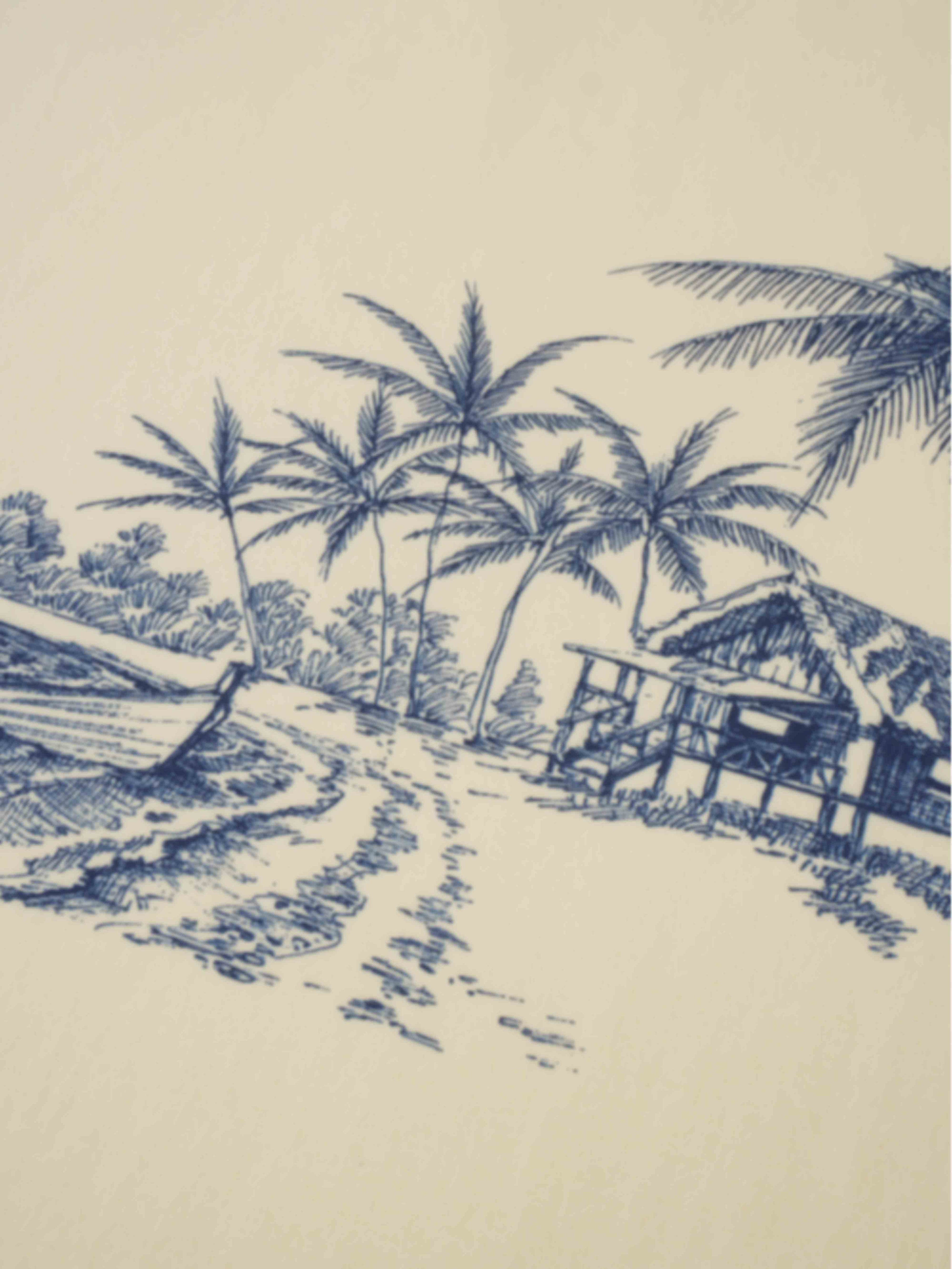 Maxi T-Shirt Dress-Yellow/Blue Palm