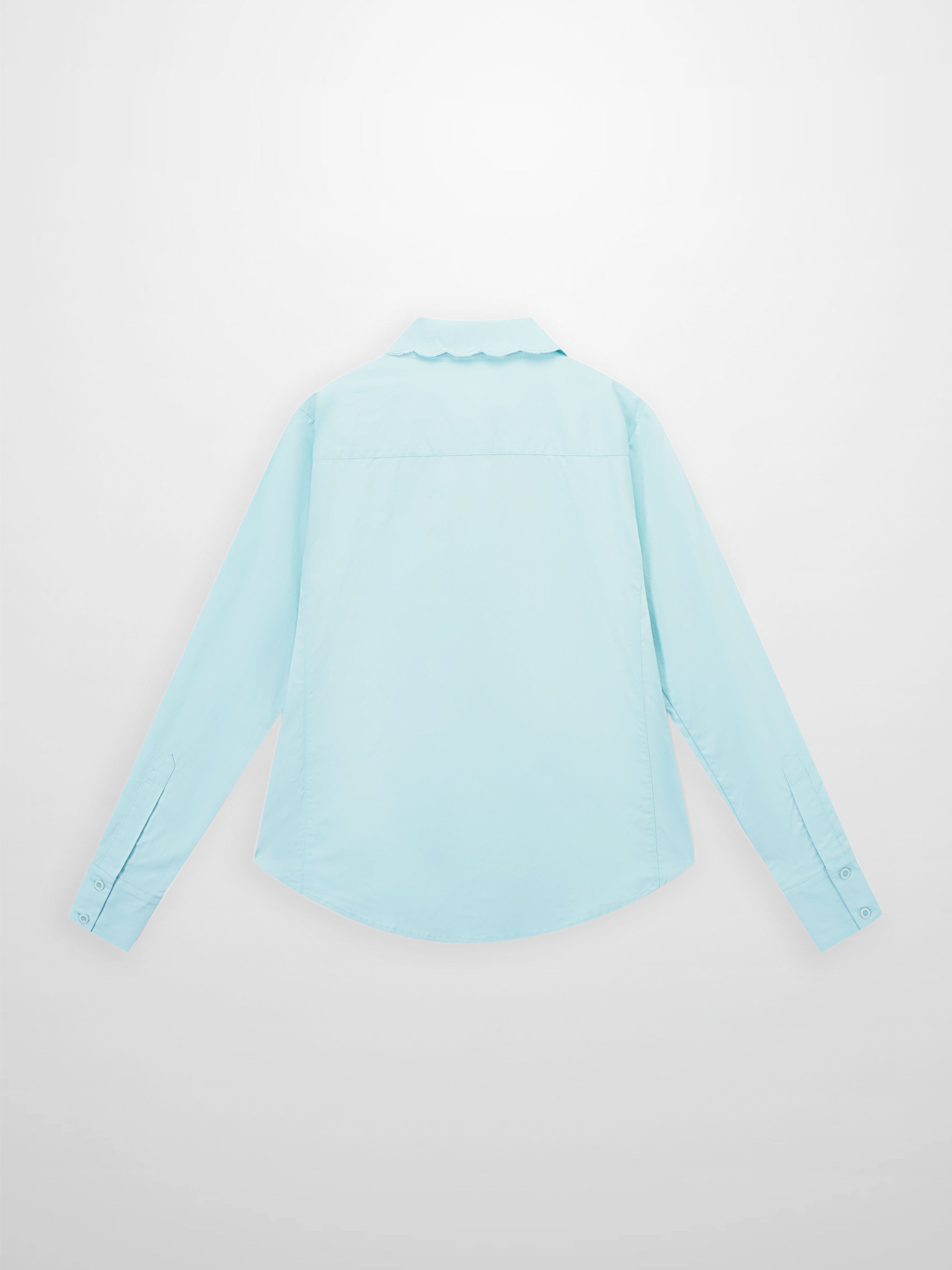 Embroidered Collar Button Down Blouse-Mint