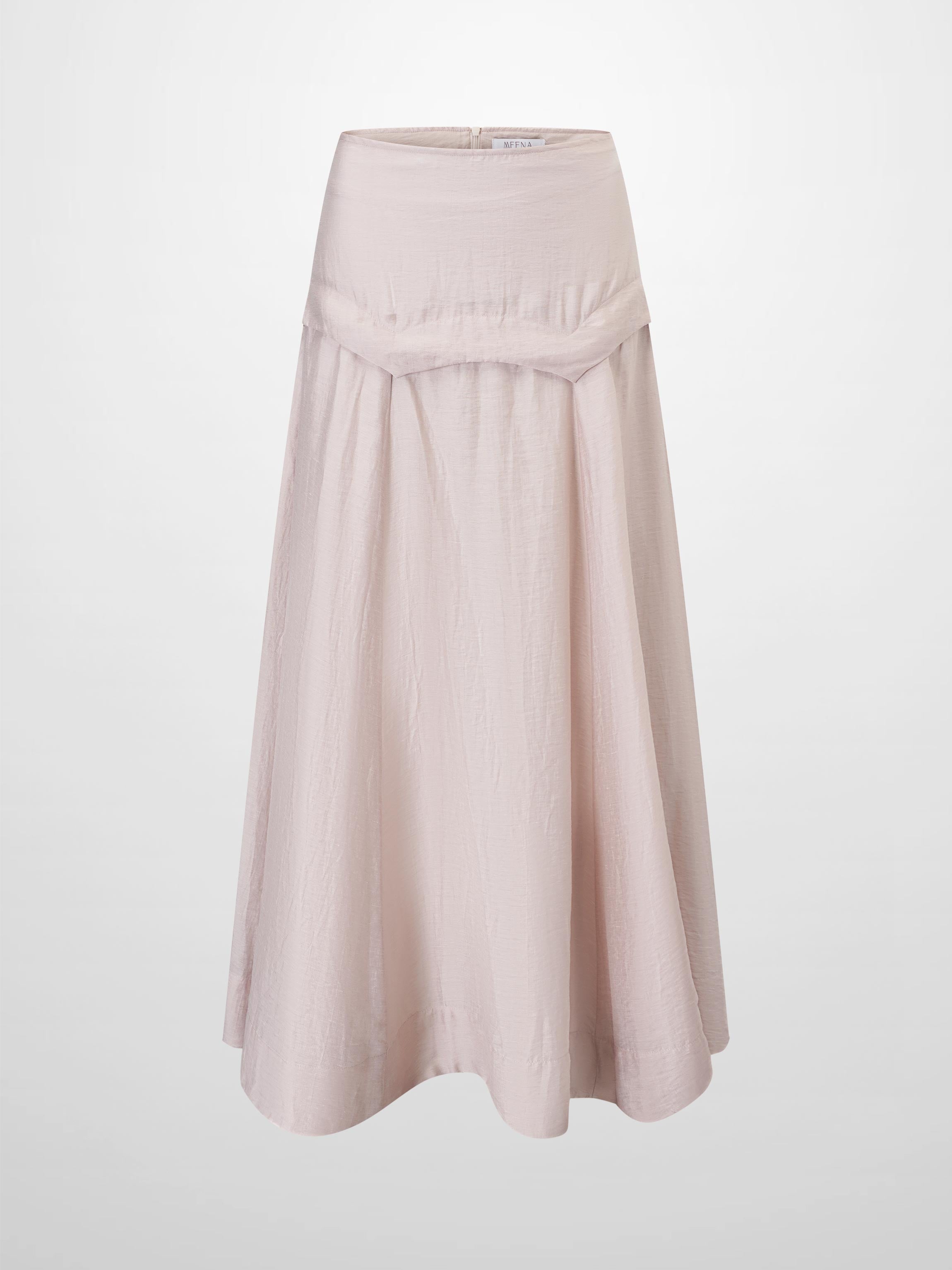 Pointed Yoke Dress Skirt-Ice Latte