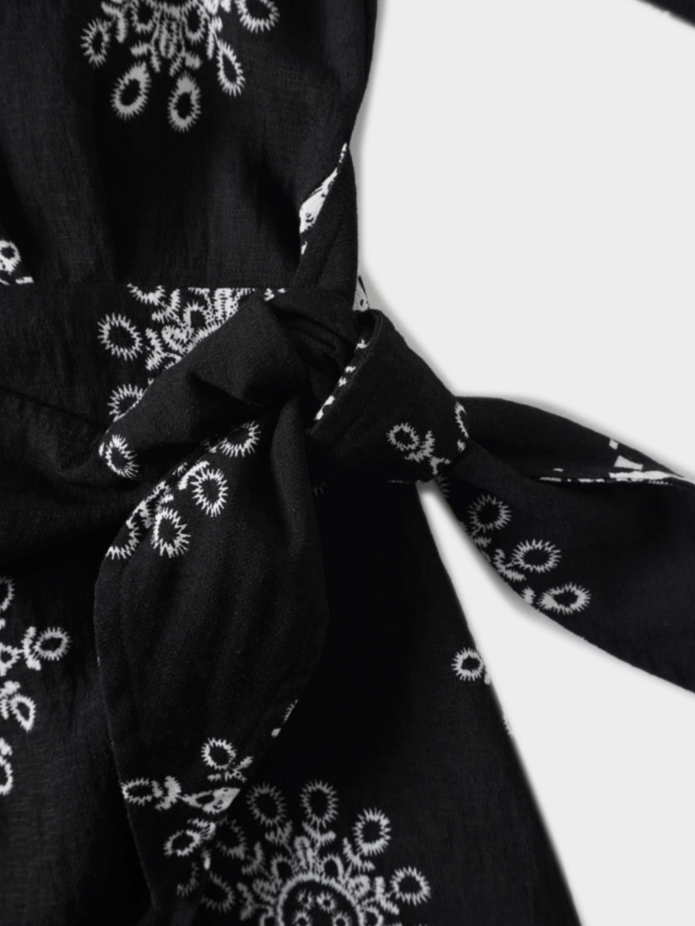 Wrap Shirtdress-Black Medallion