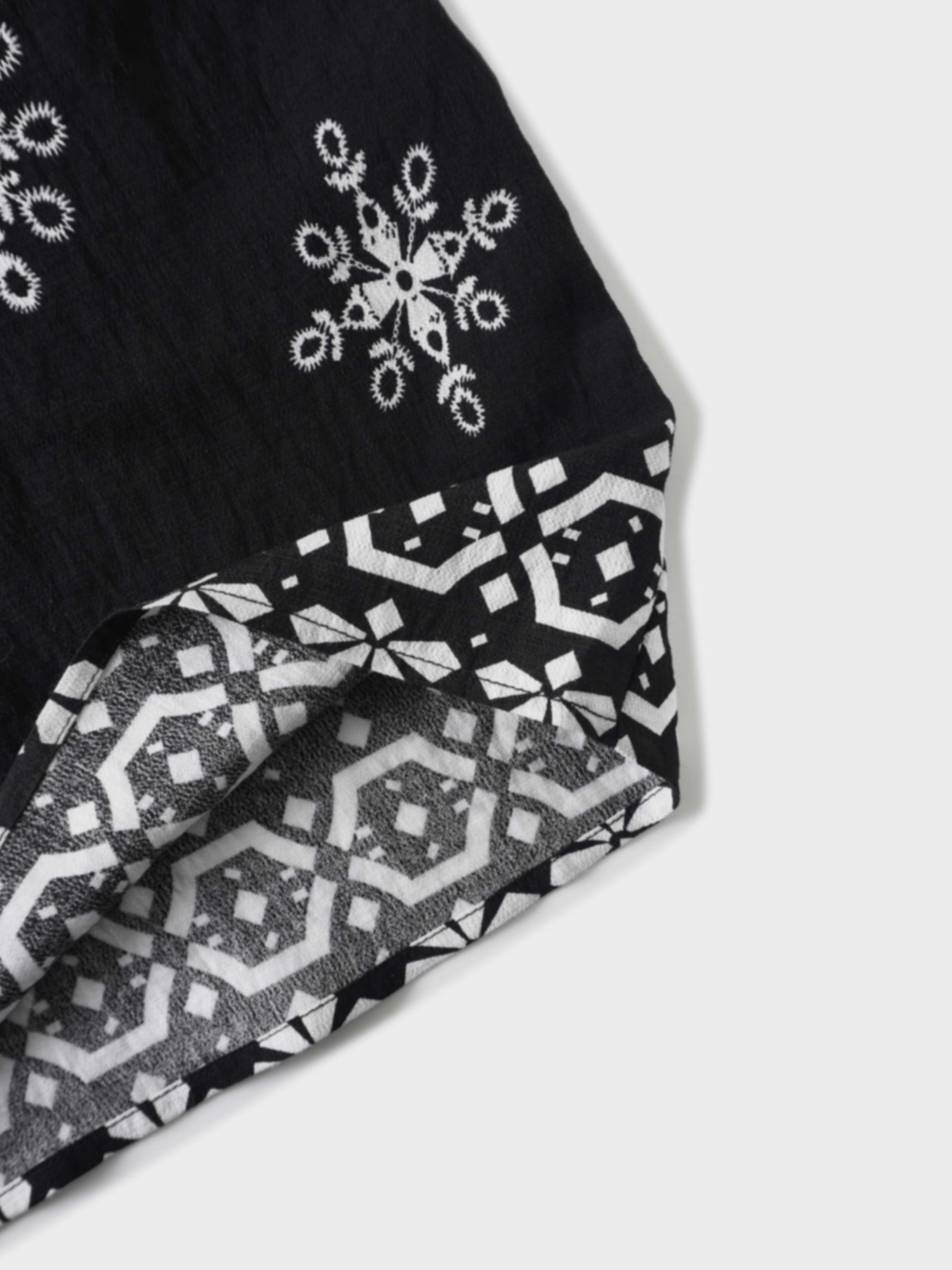 Wrap Shirtdress-Black Medallion