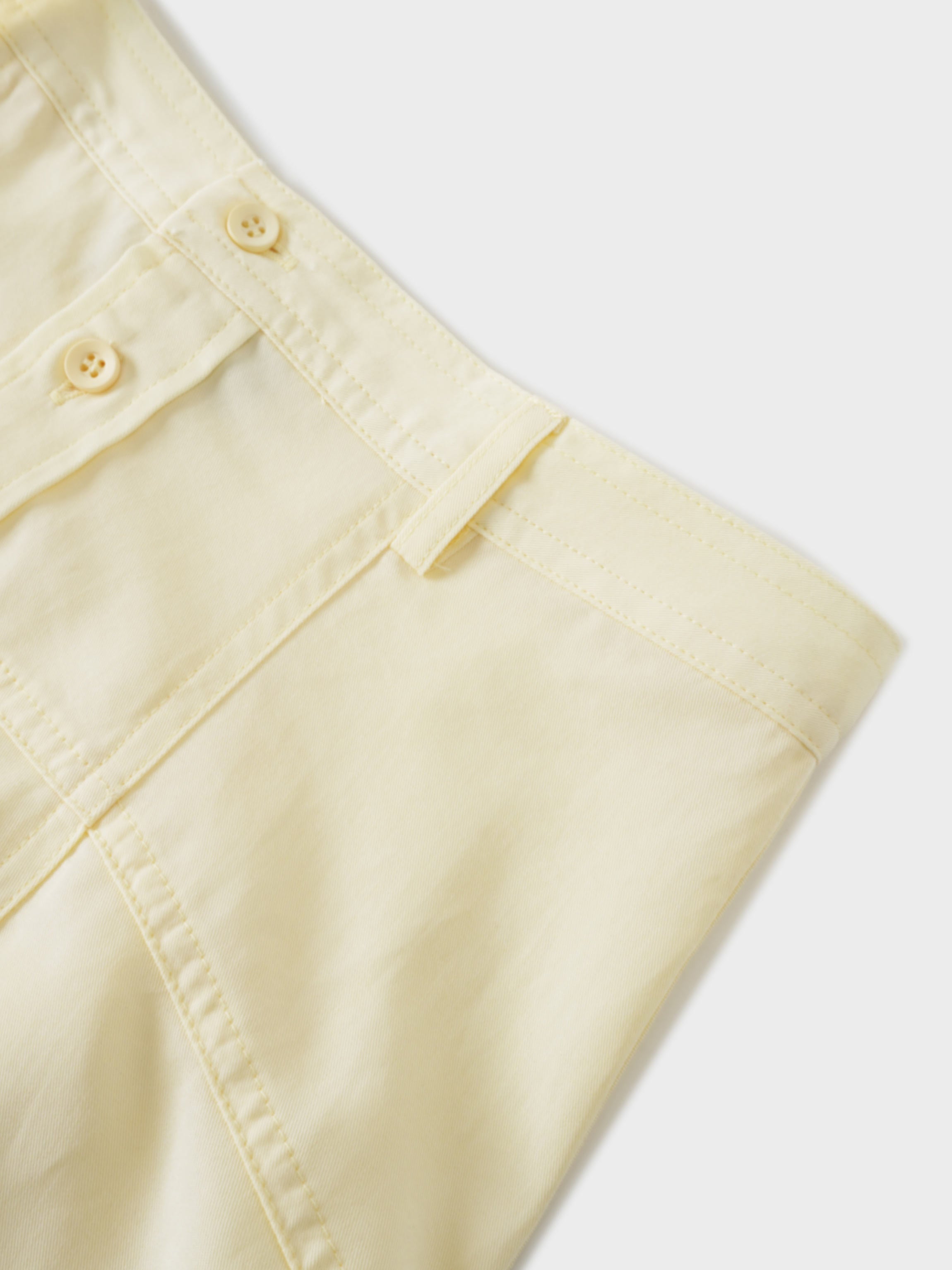 Tencel Yoke Button Down Skirt-Butter Yellow