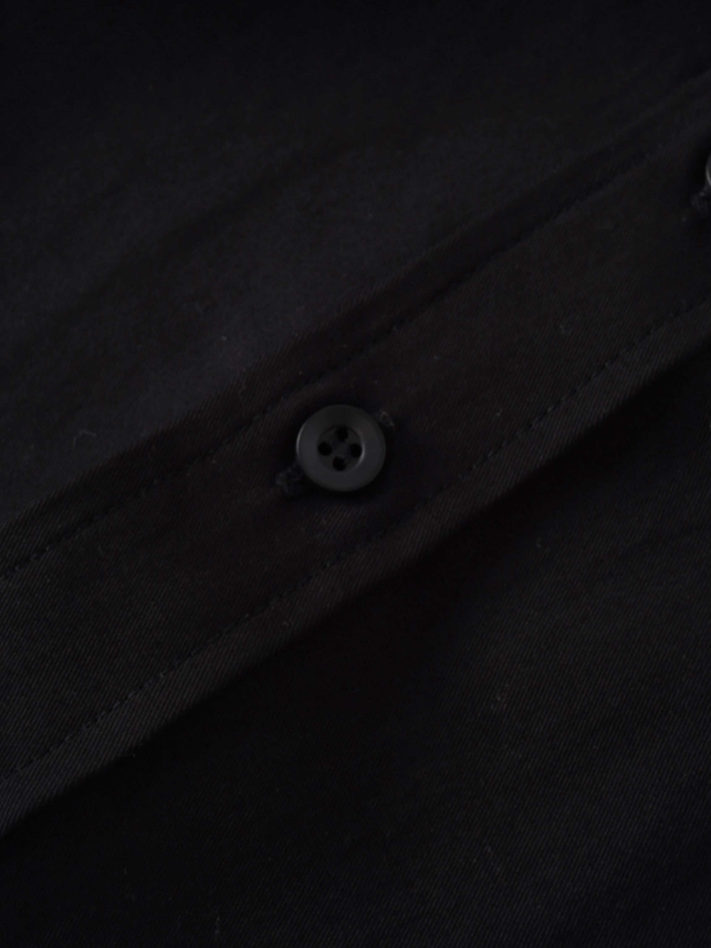 Tencel Yoke Button Down Skirt-Black