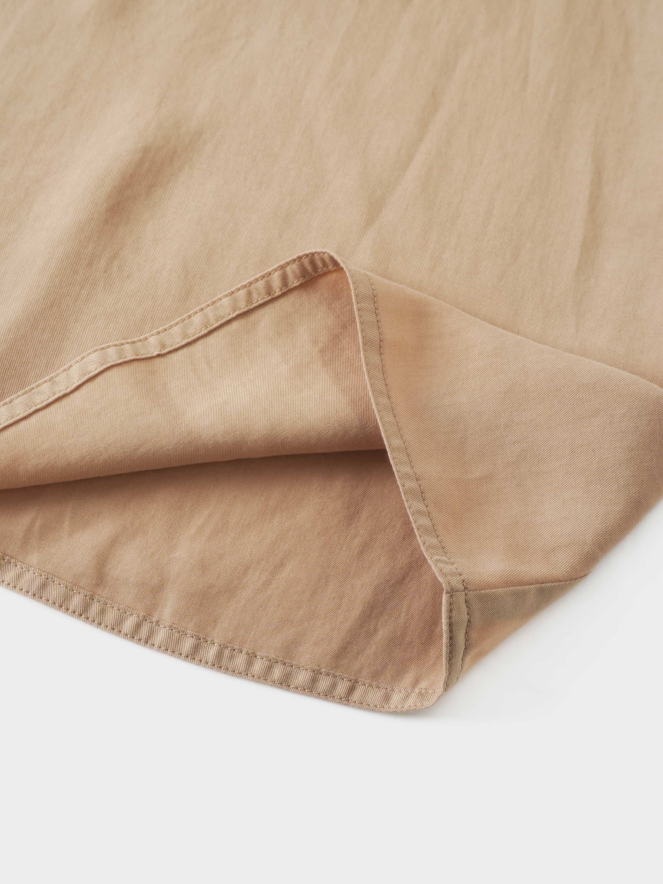 Tencel Yoke Button Down Skirt-Tan