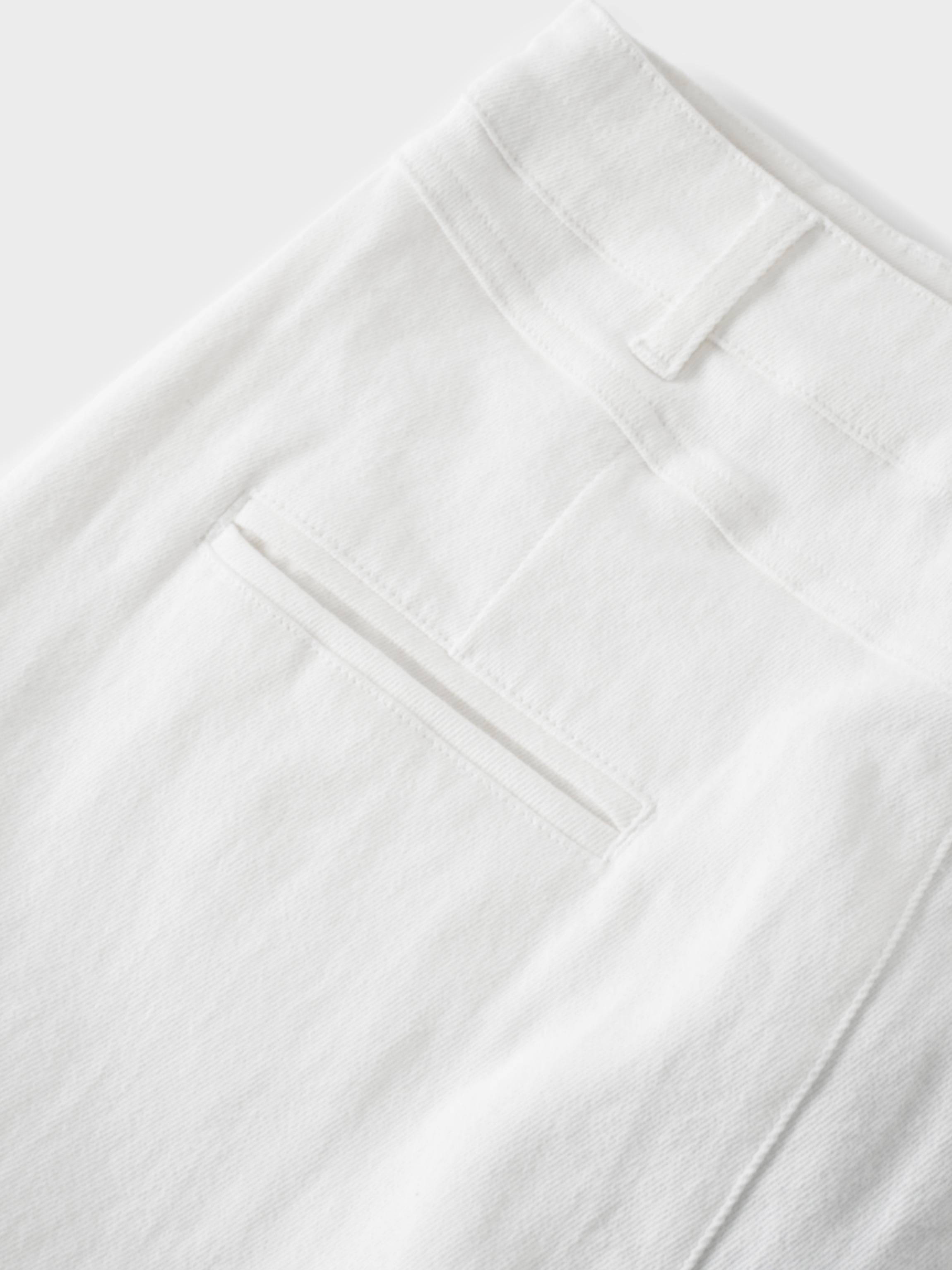 Straight Maxi Denim Skirt-White