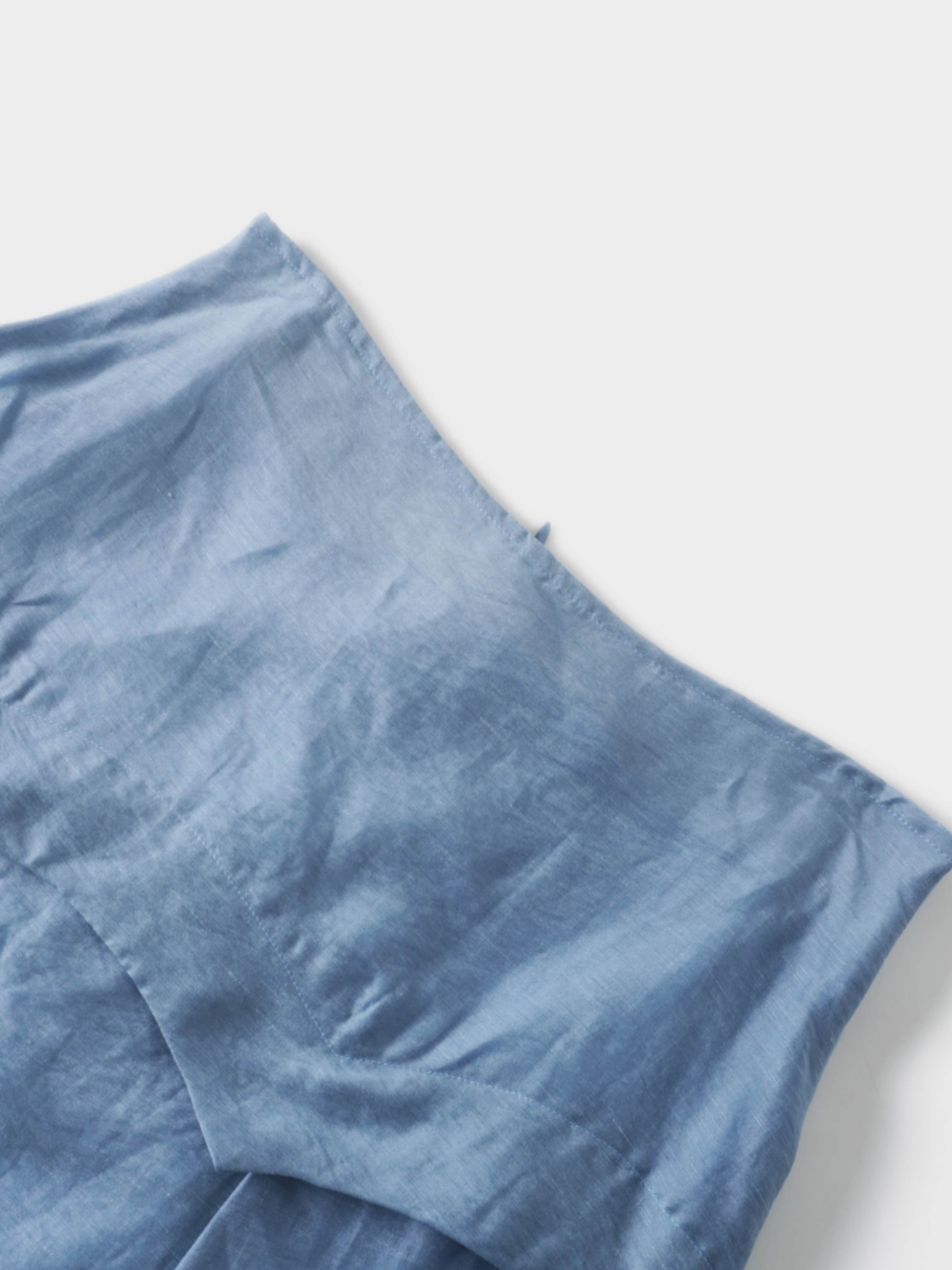 Pointed Yoke Dress Skirt-Blue