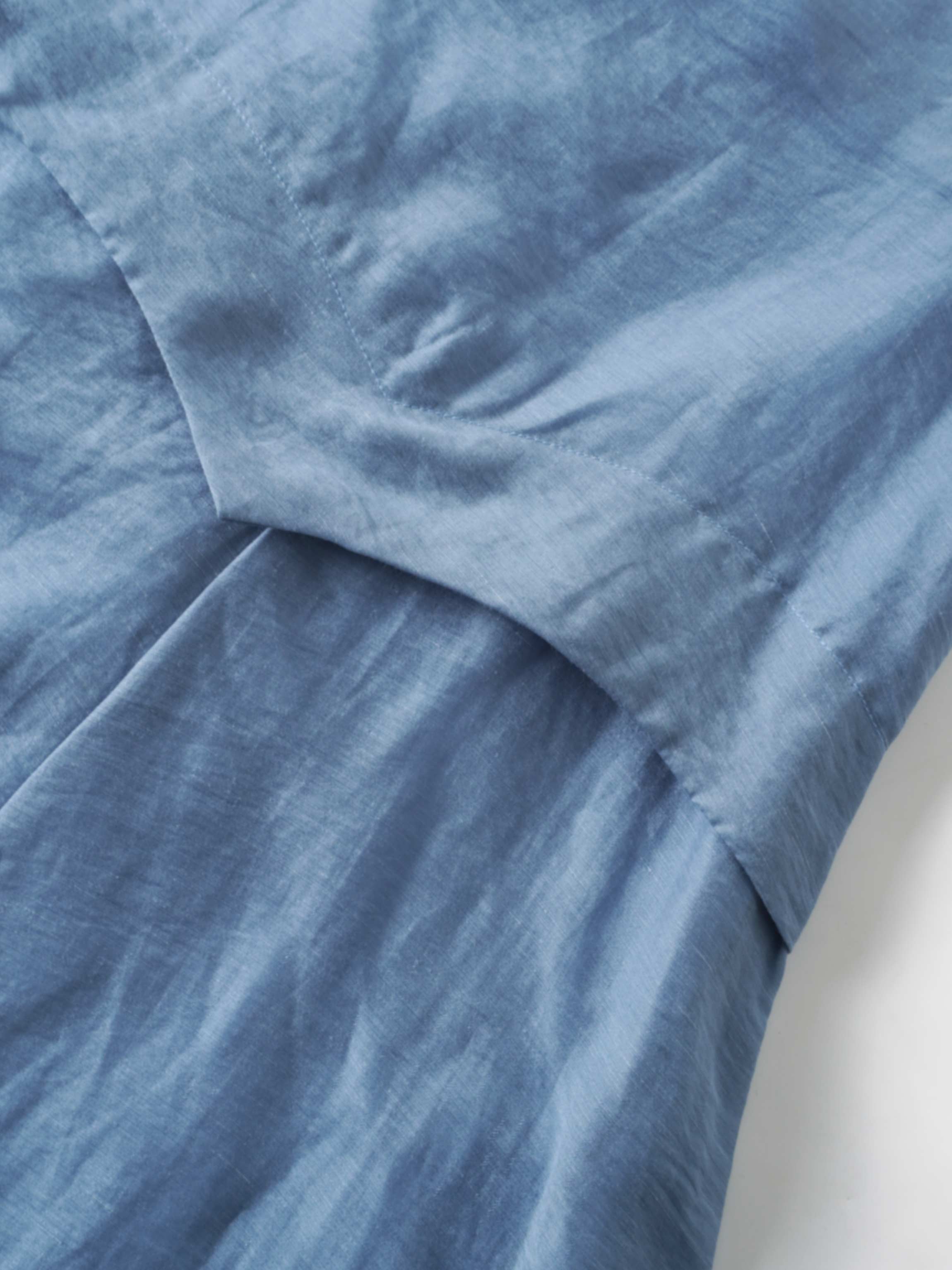 Pointed Yoke Dress Skirt-Blue