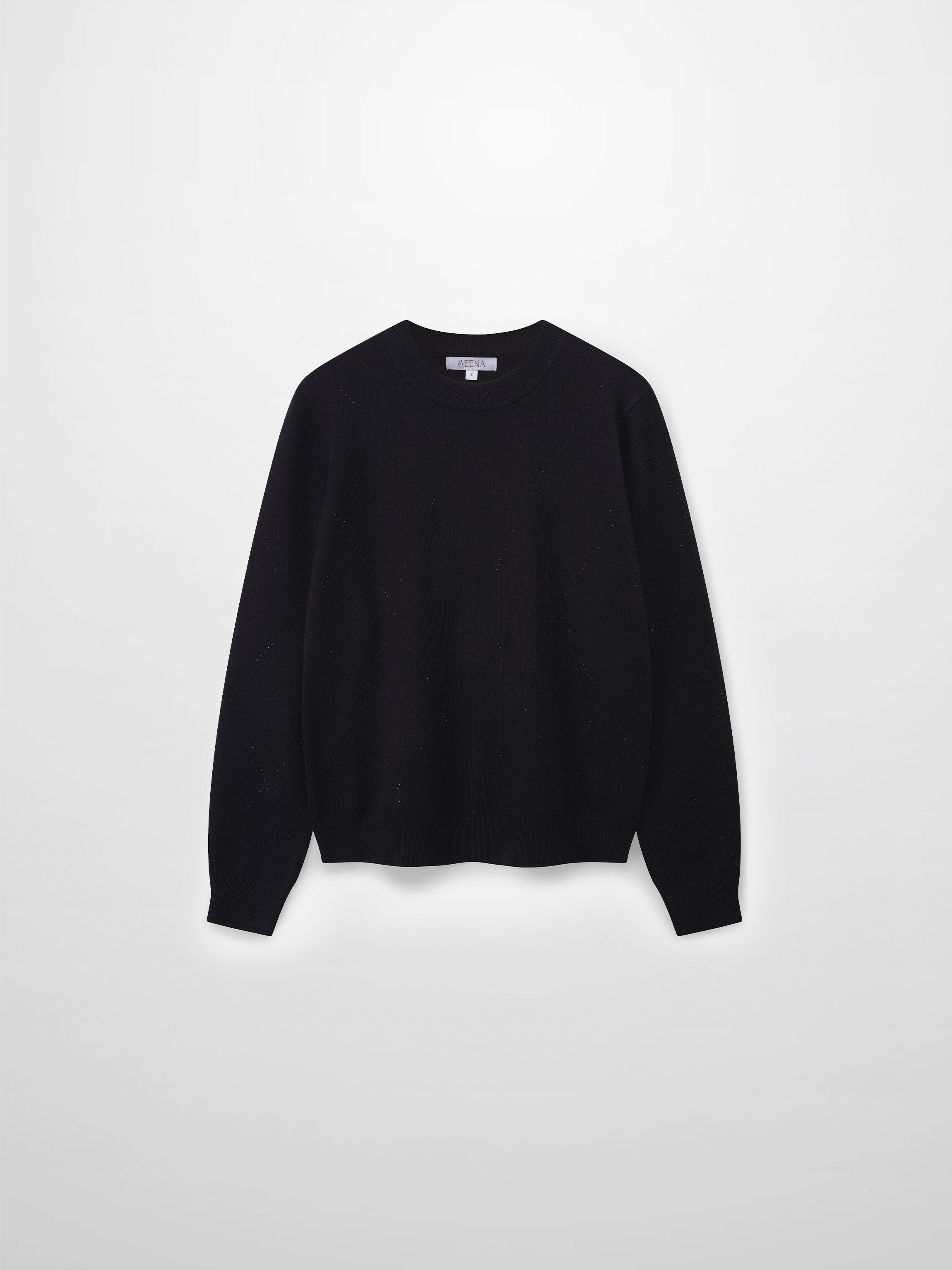 Diamond Stud Design Sweater-Black