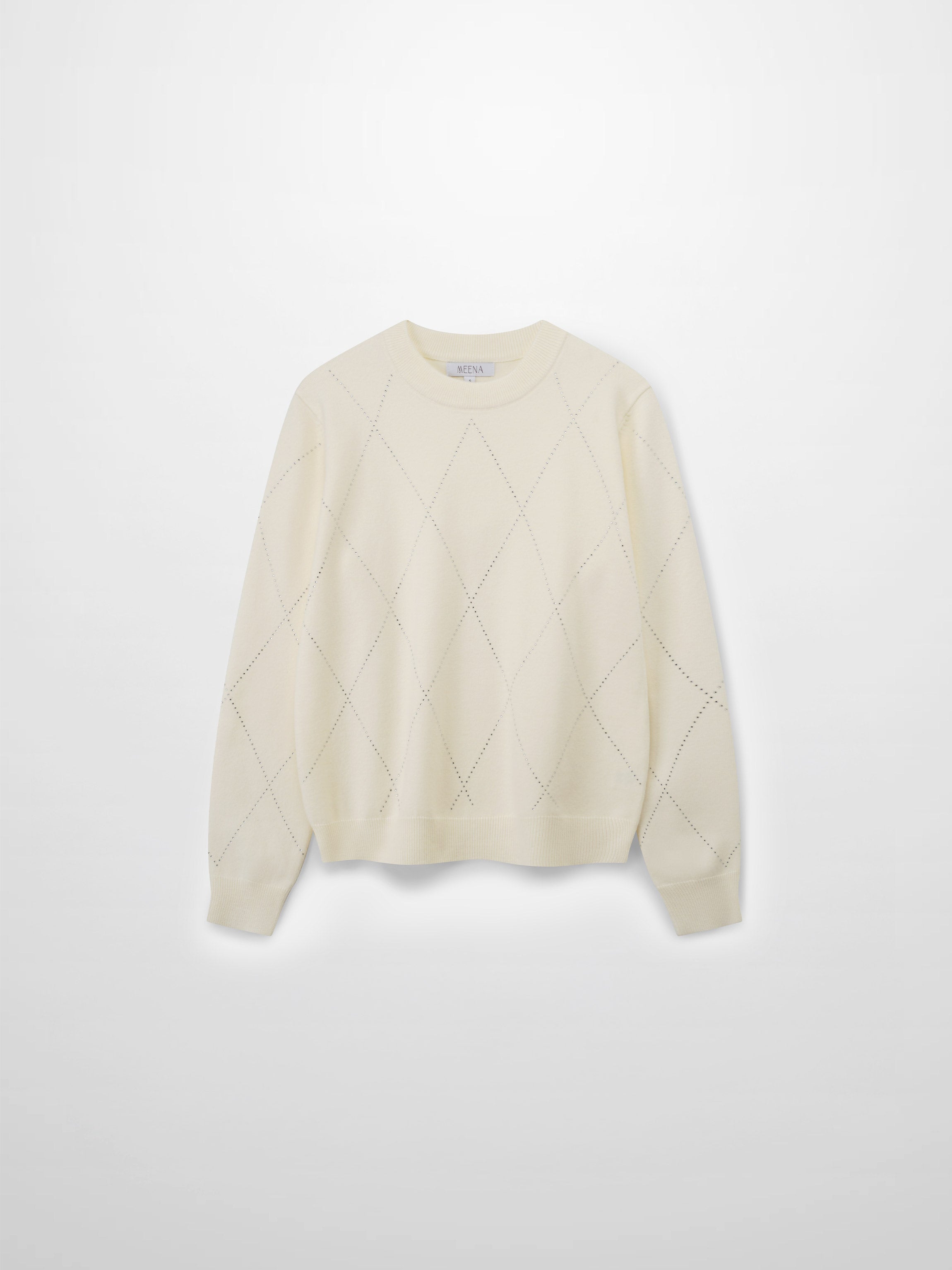 Diamond Stud Design Sweater-Ivory