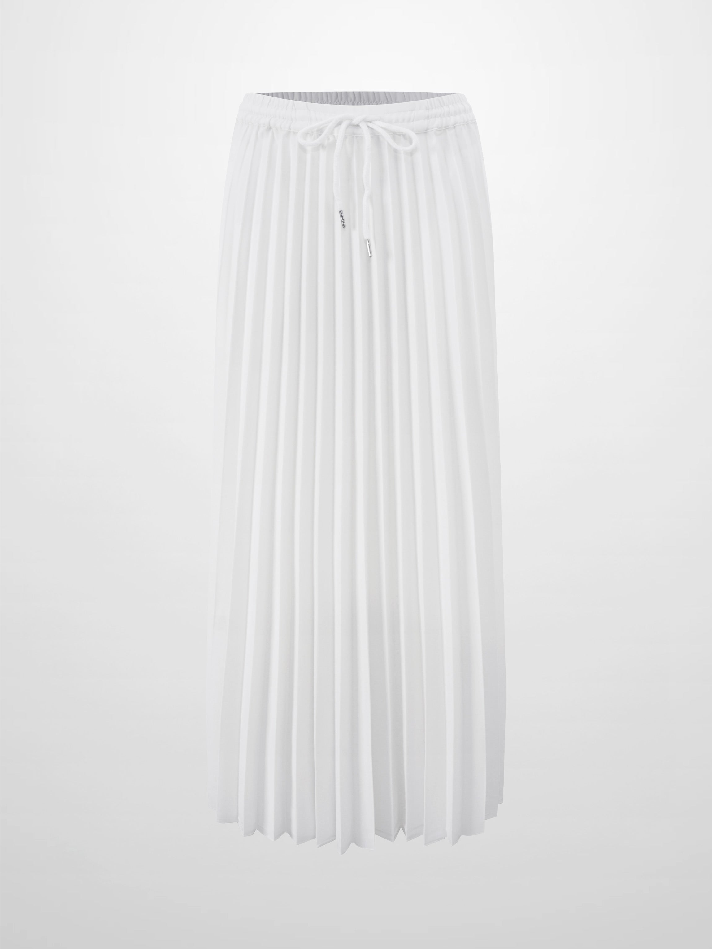 Elastic Waist Micro Pleat Skirt-White