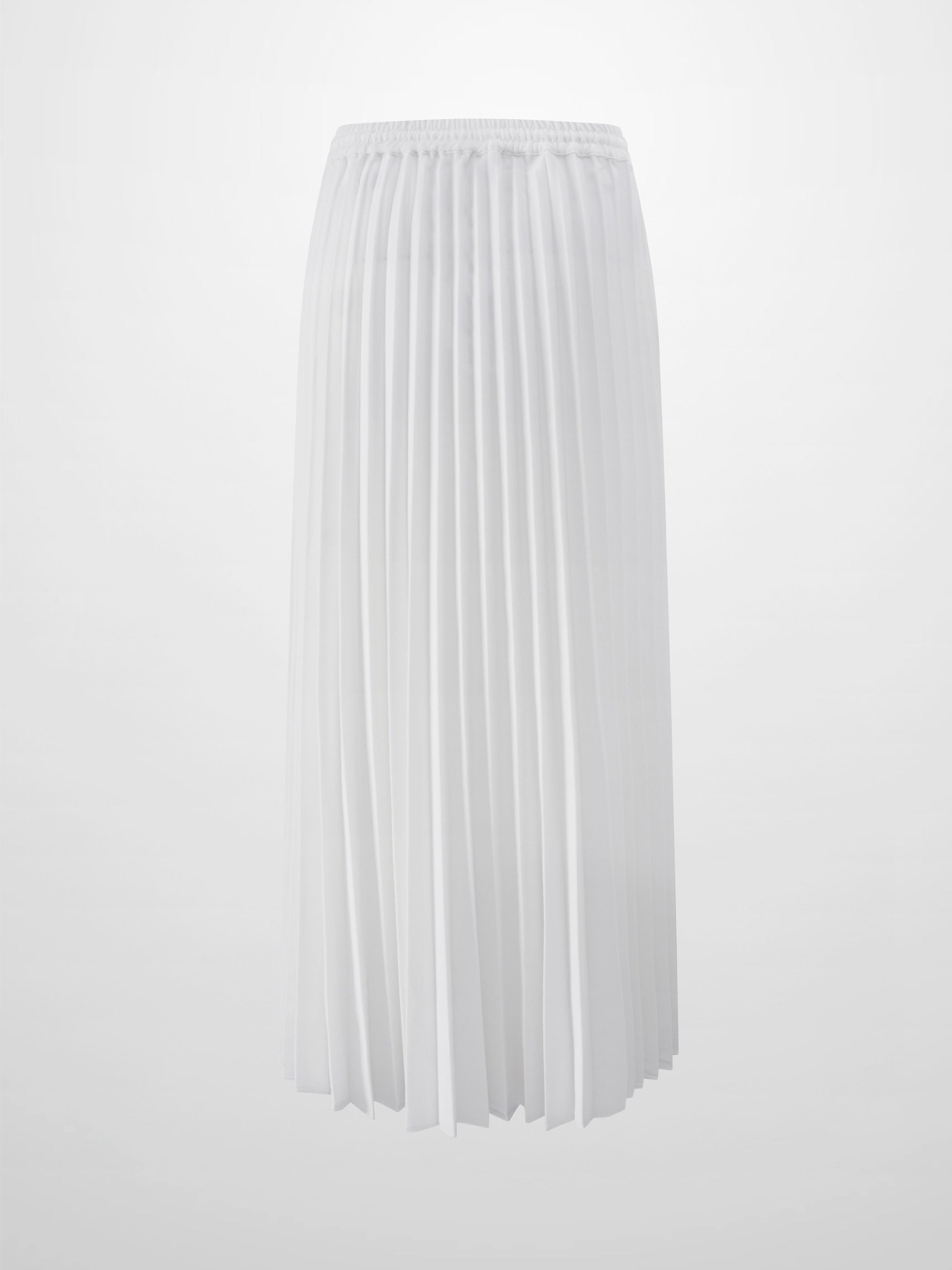 Elastic Waist Micro Pleat Skirt-White