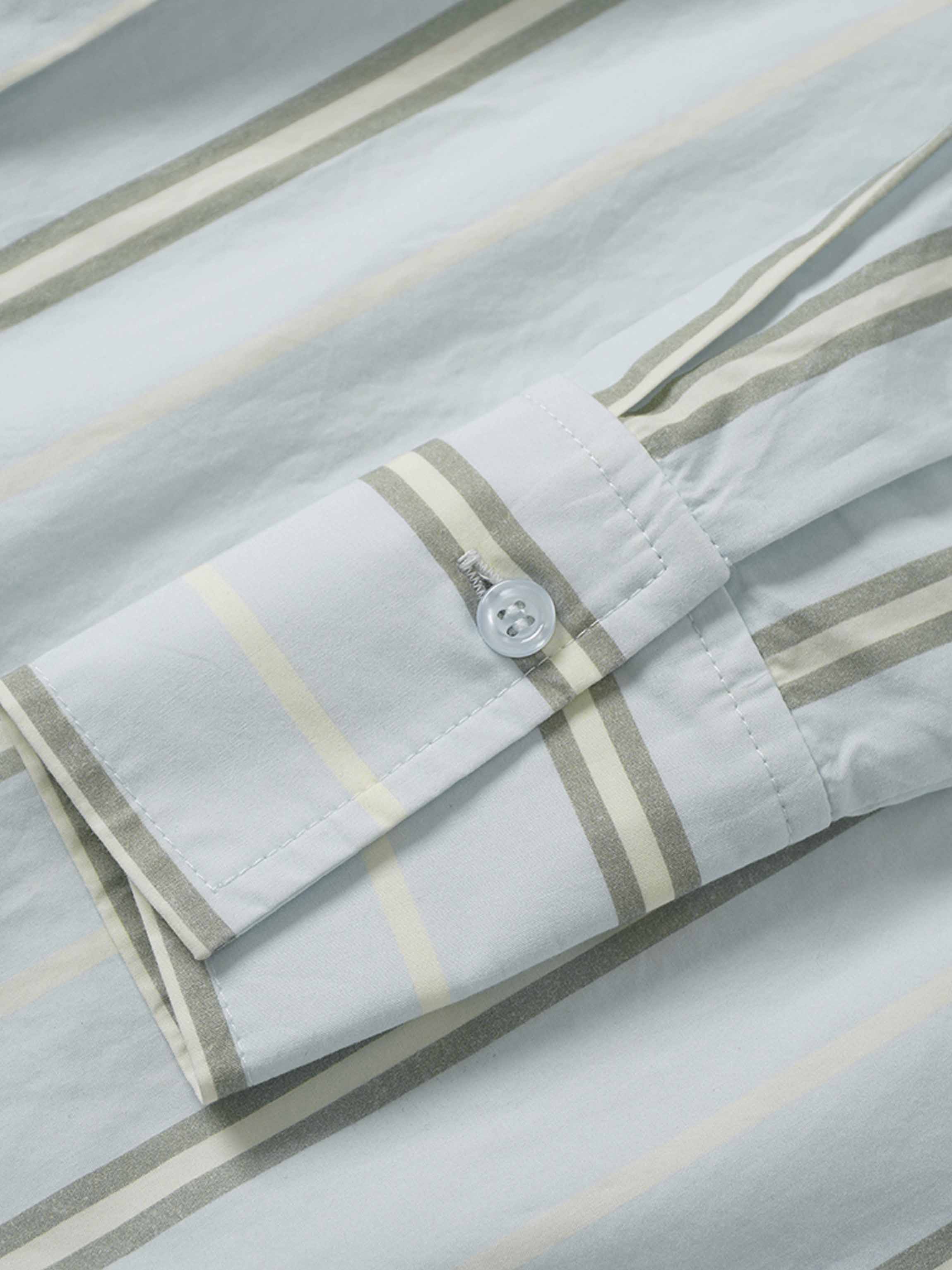 Side Tie Shirtdress-Stripe