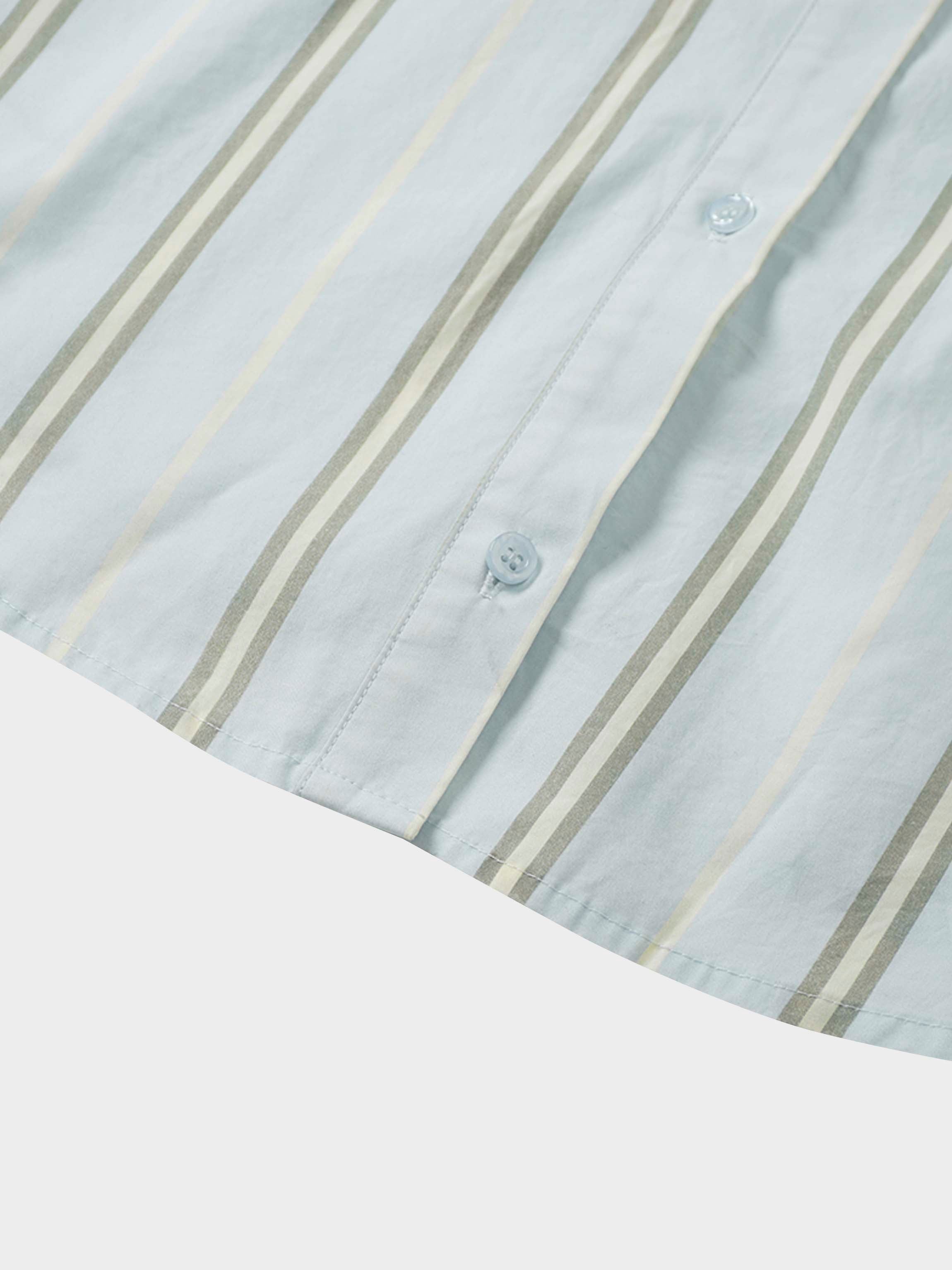 Side Tie Shirtdress-Stripe