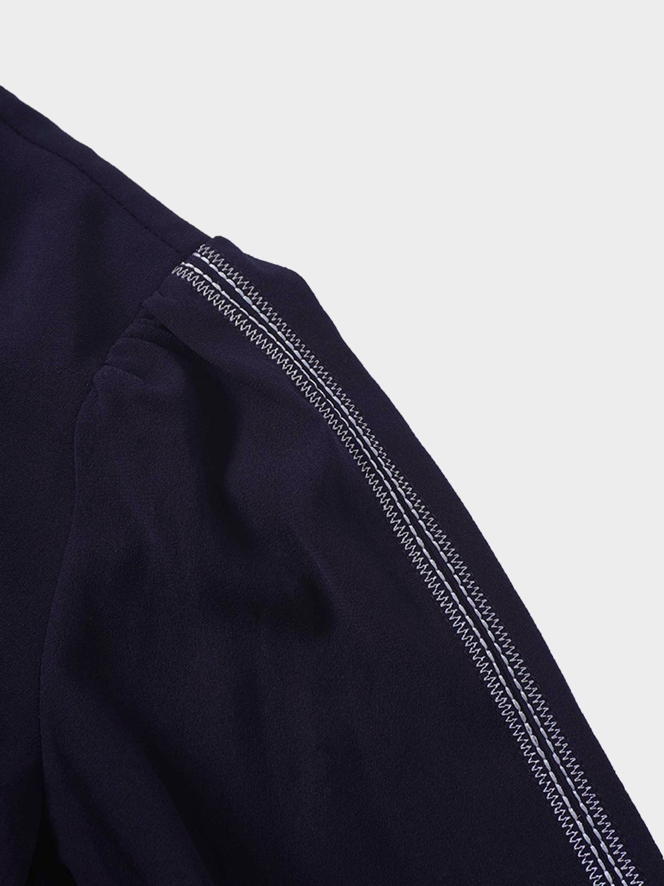 Tulip Sleeve Tie Back Dress-Navy