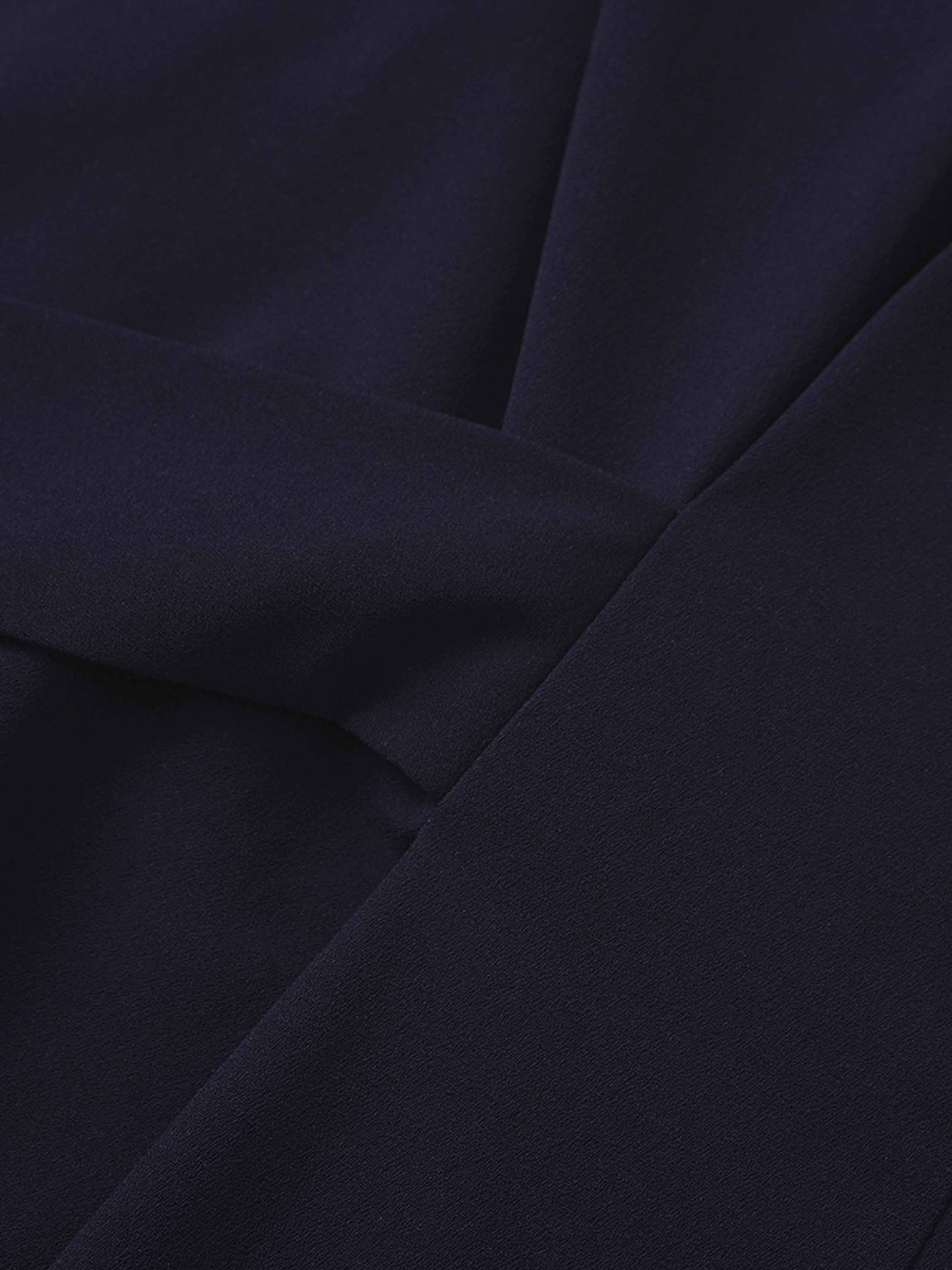 Tulip Sleeve Tie Back Dress-Navy