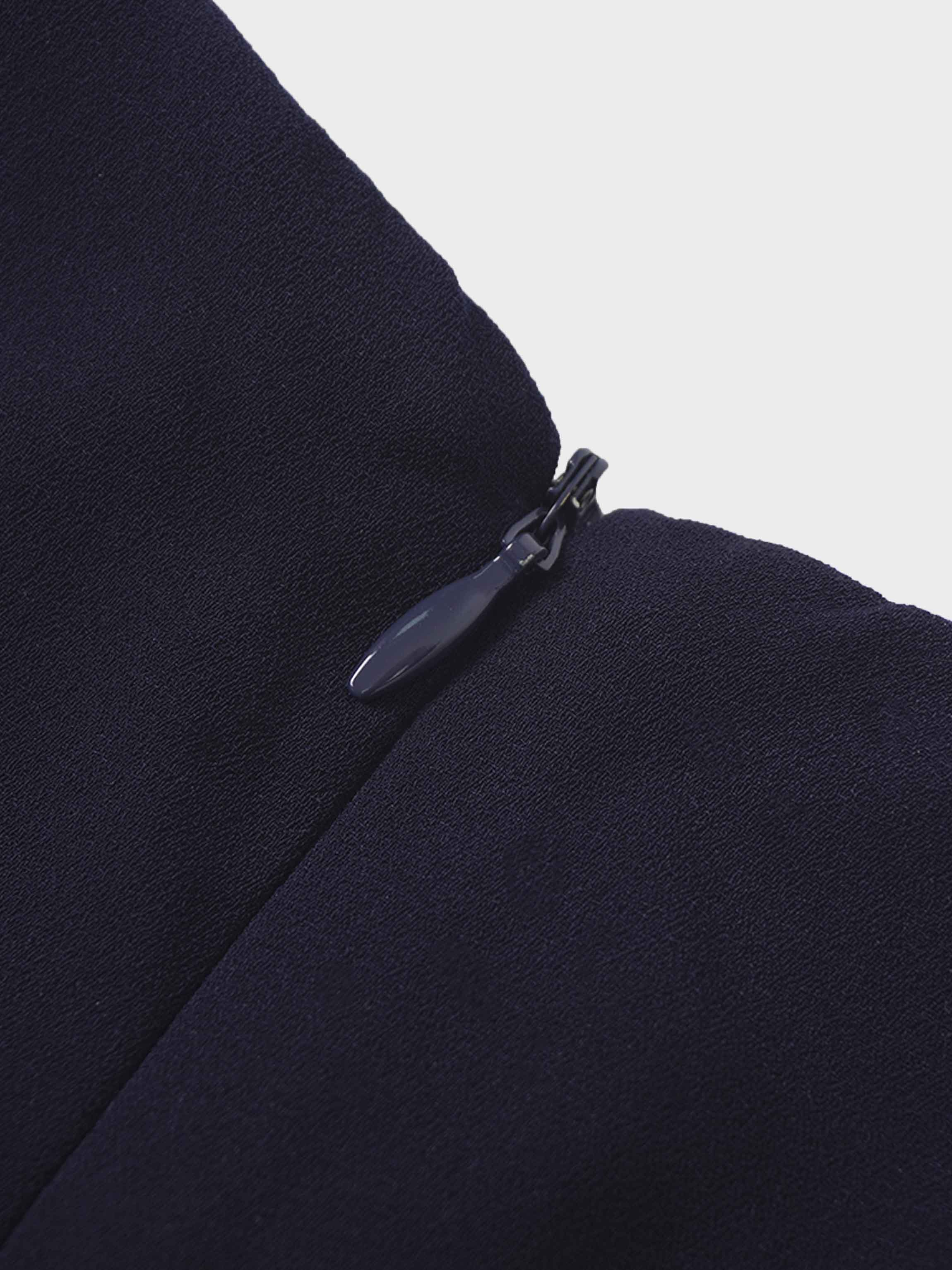 Tulip Sleeve Tie Back Dress-Navy