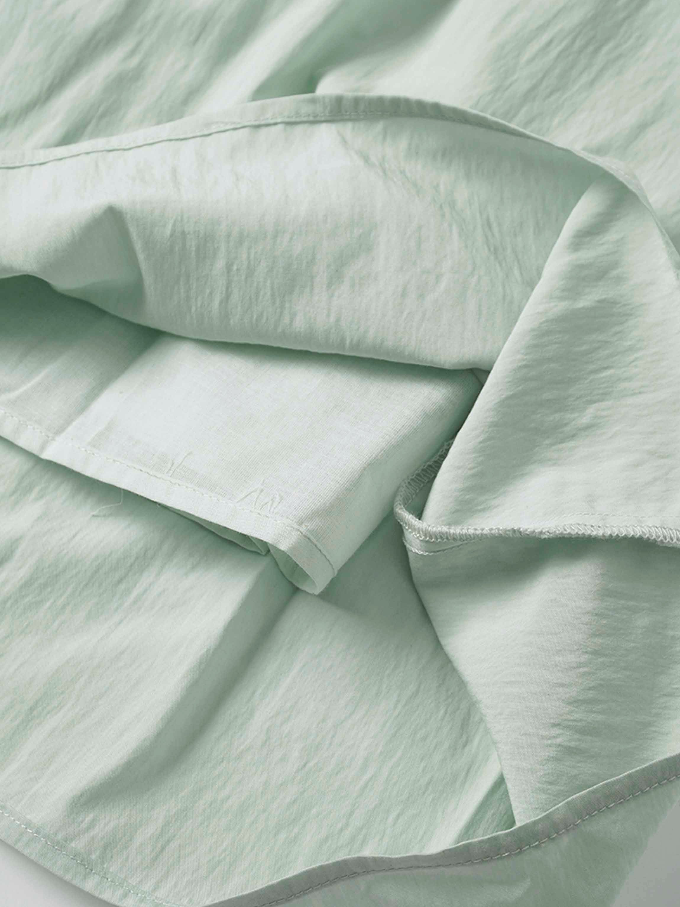 Cotton Yoke Gathered Dress-Mint