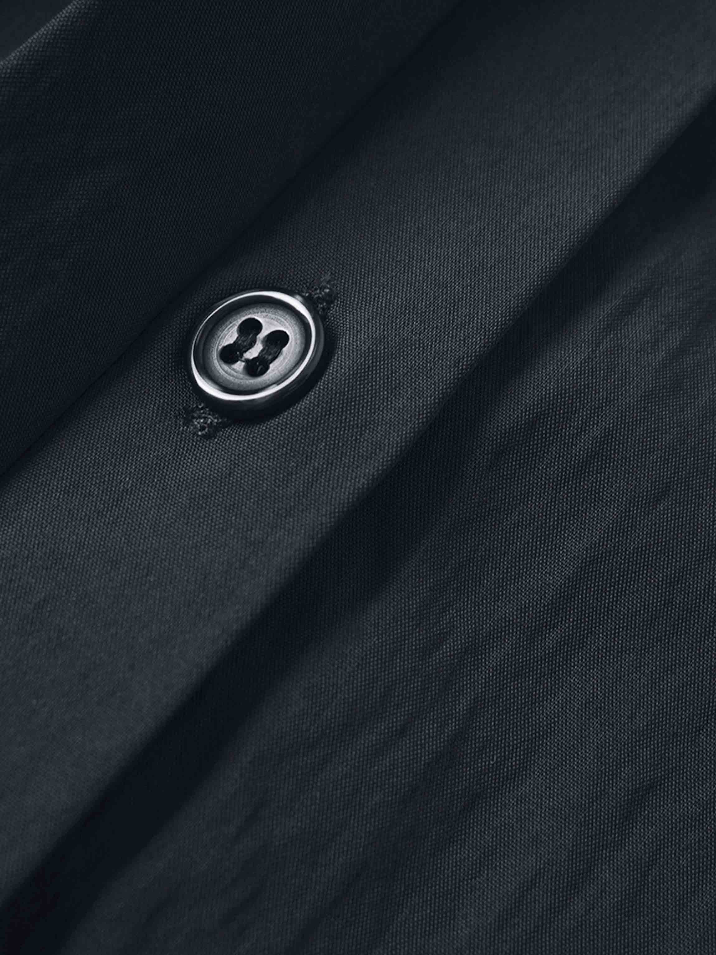 Cotton Yoke Gathered Dress-Navy