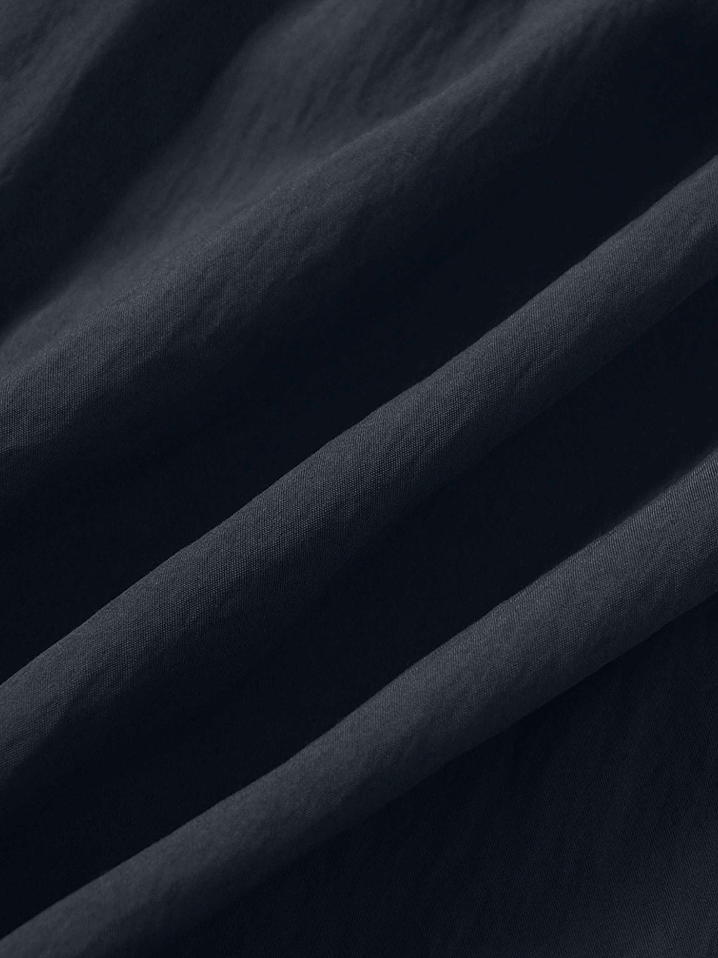 Cotton Yoke Gathered Dress-Navy