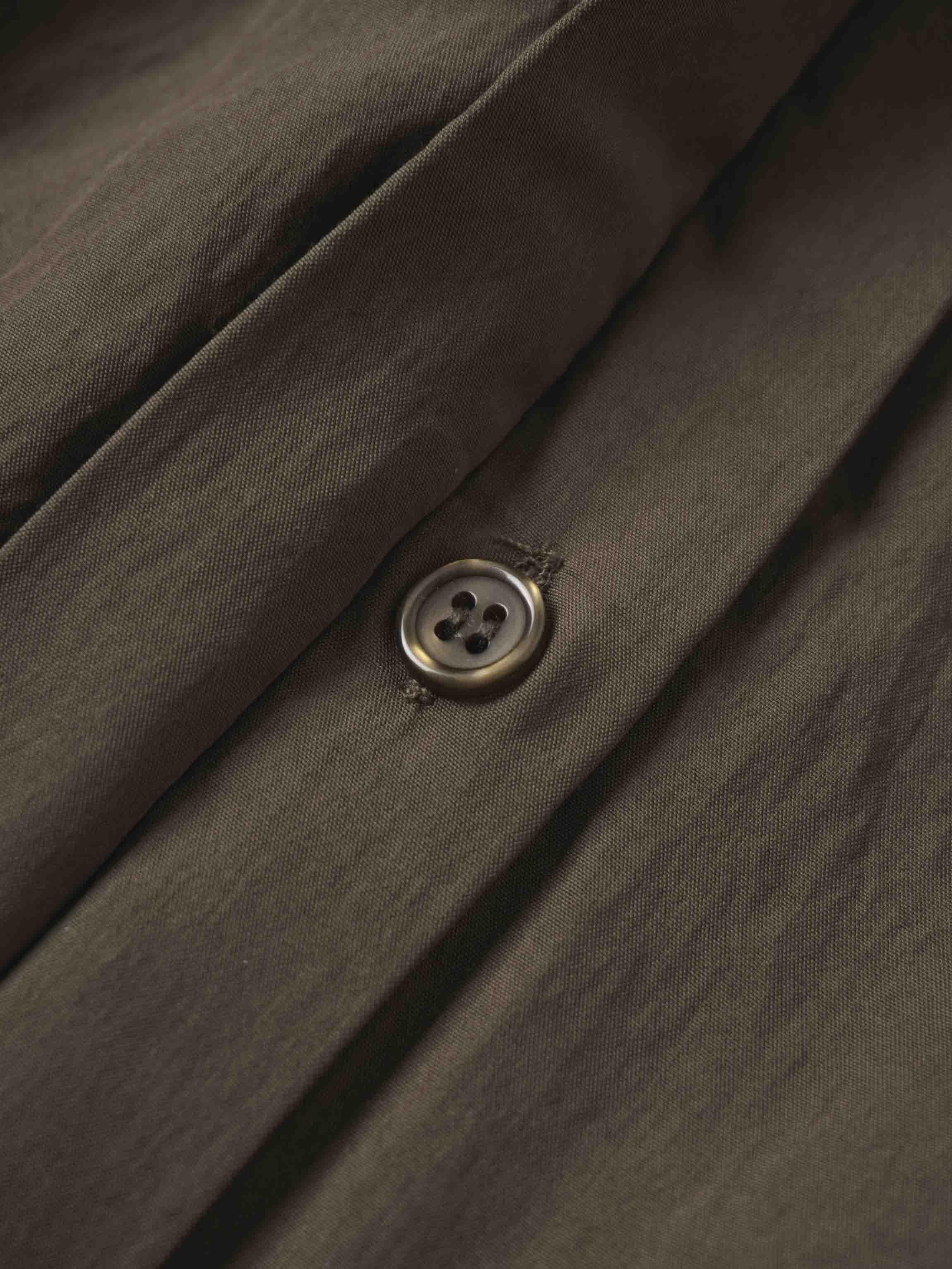 Cotton Yoke Gathered Dress-Brown