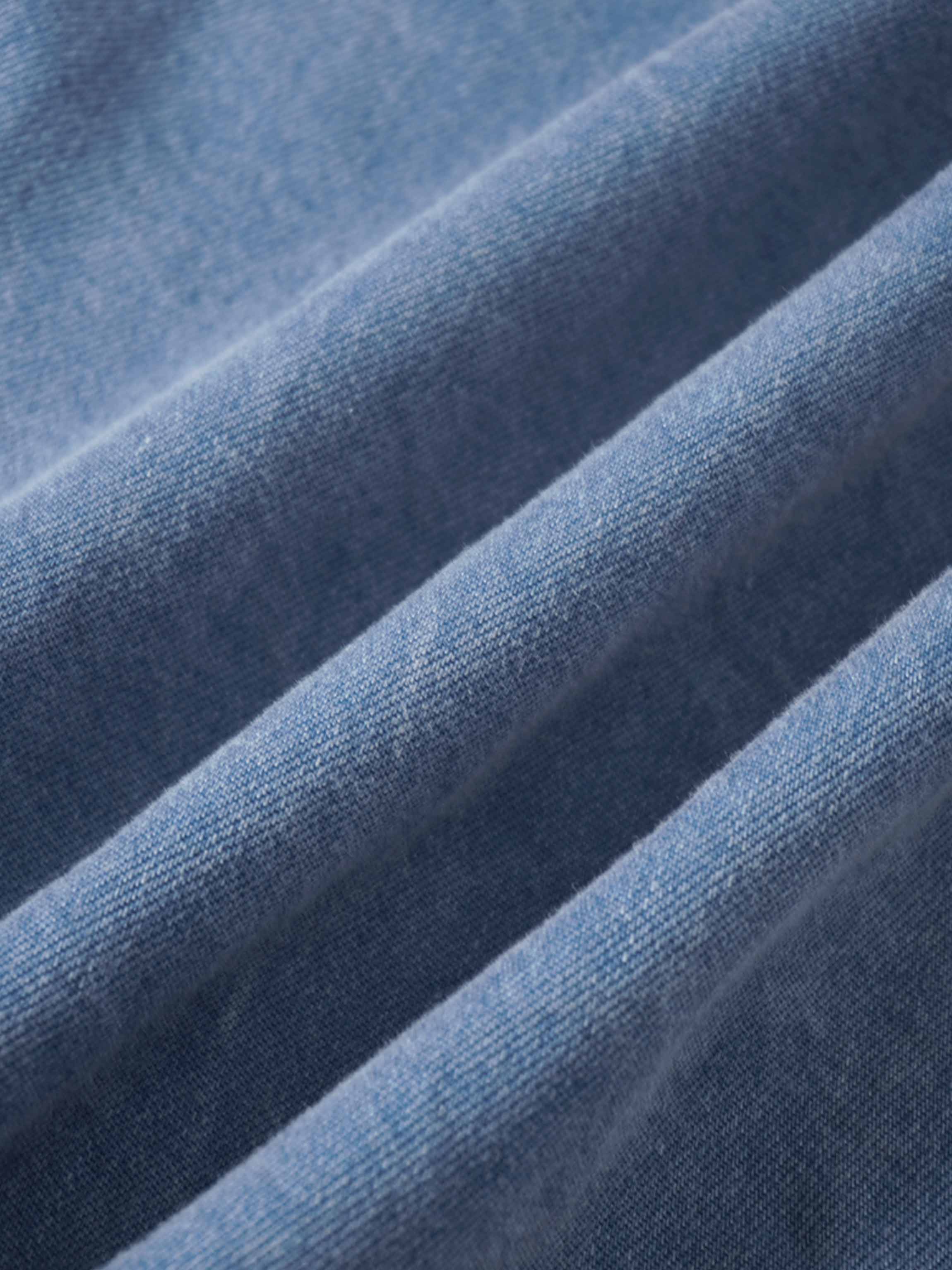 Front Pleat Denim Dress-Blue