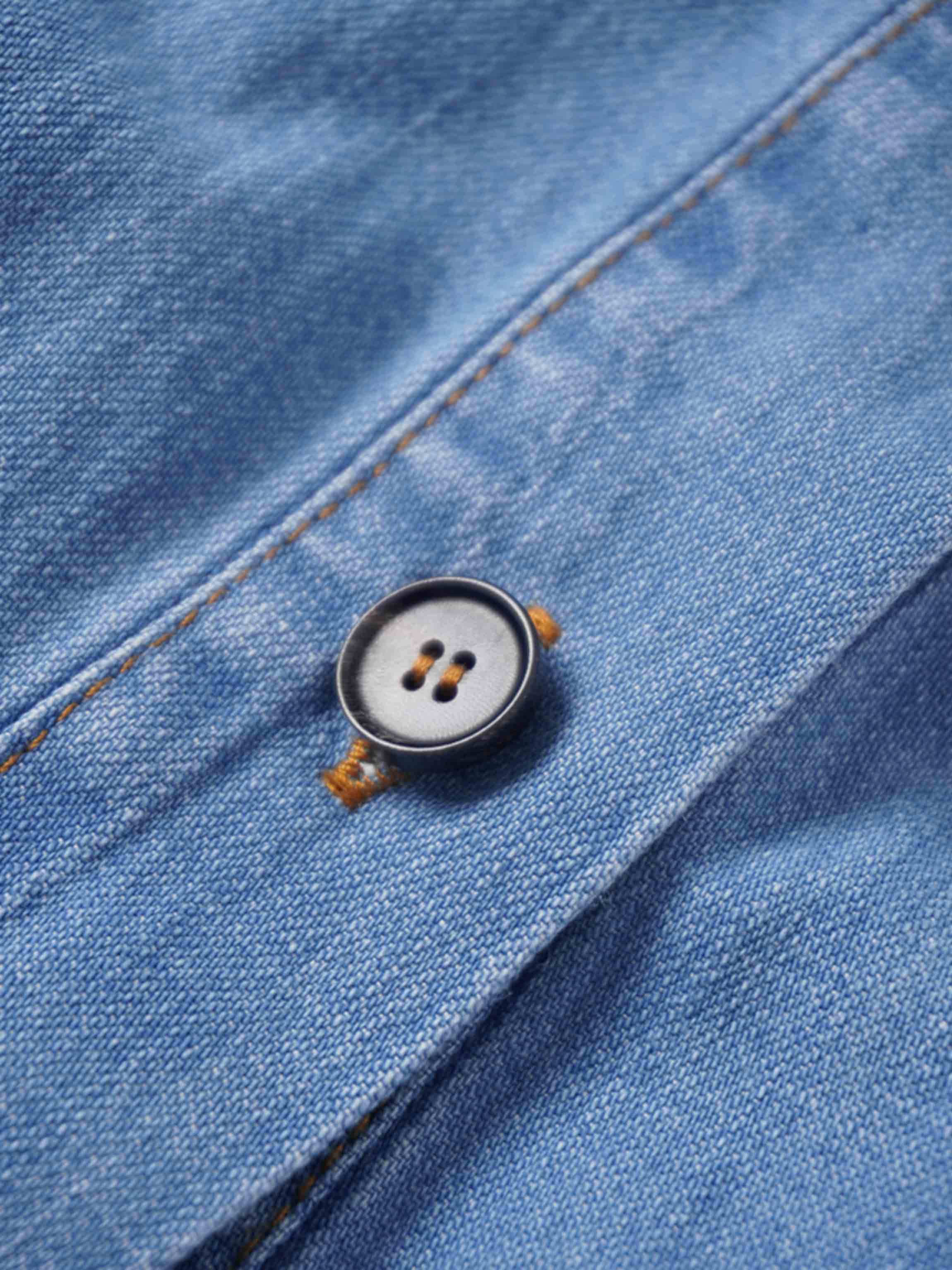 Waisted Lightweight Denim Dress-Blue