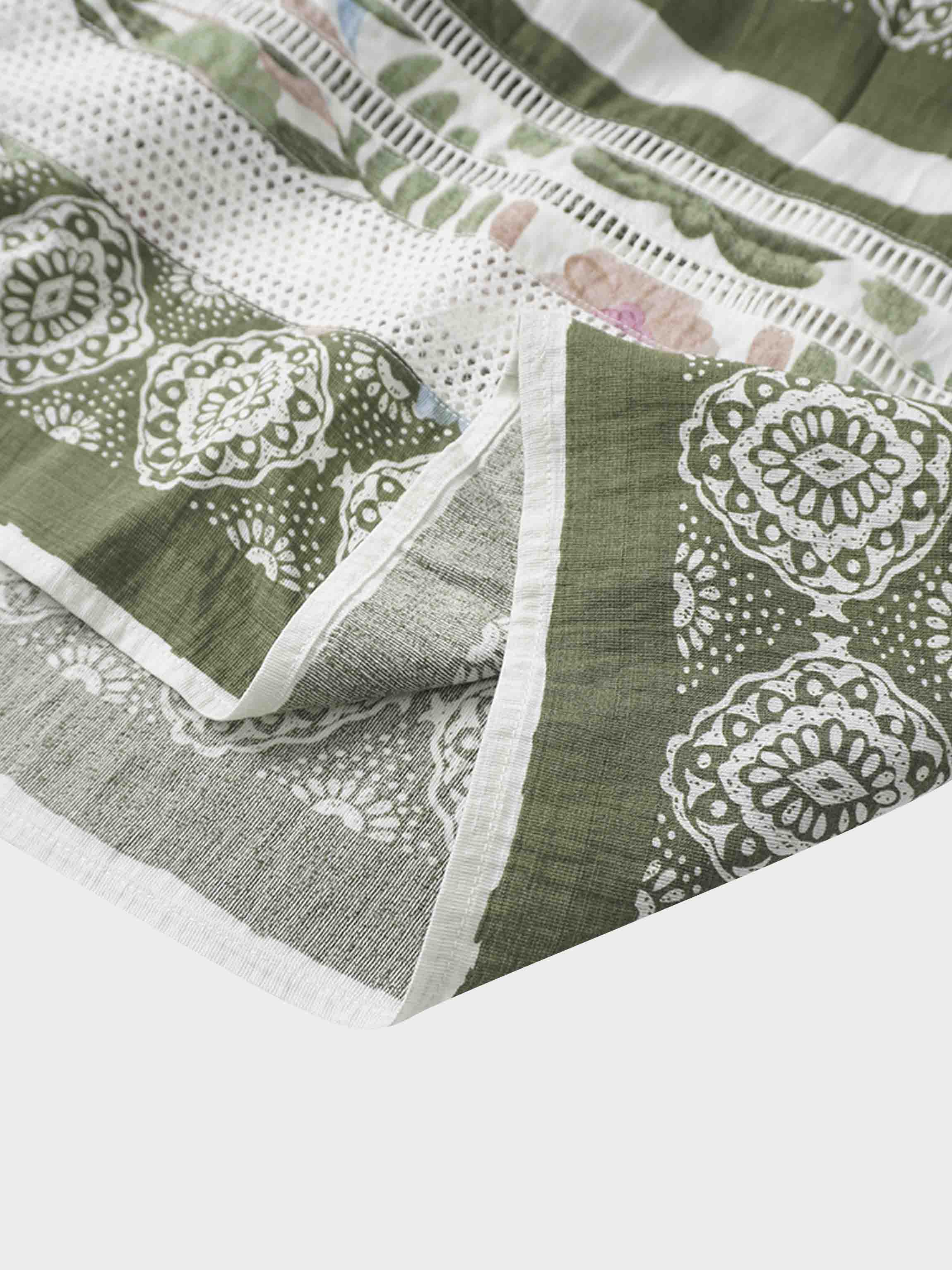 Belted Pleated Bottom Shirtdress-Floral Design