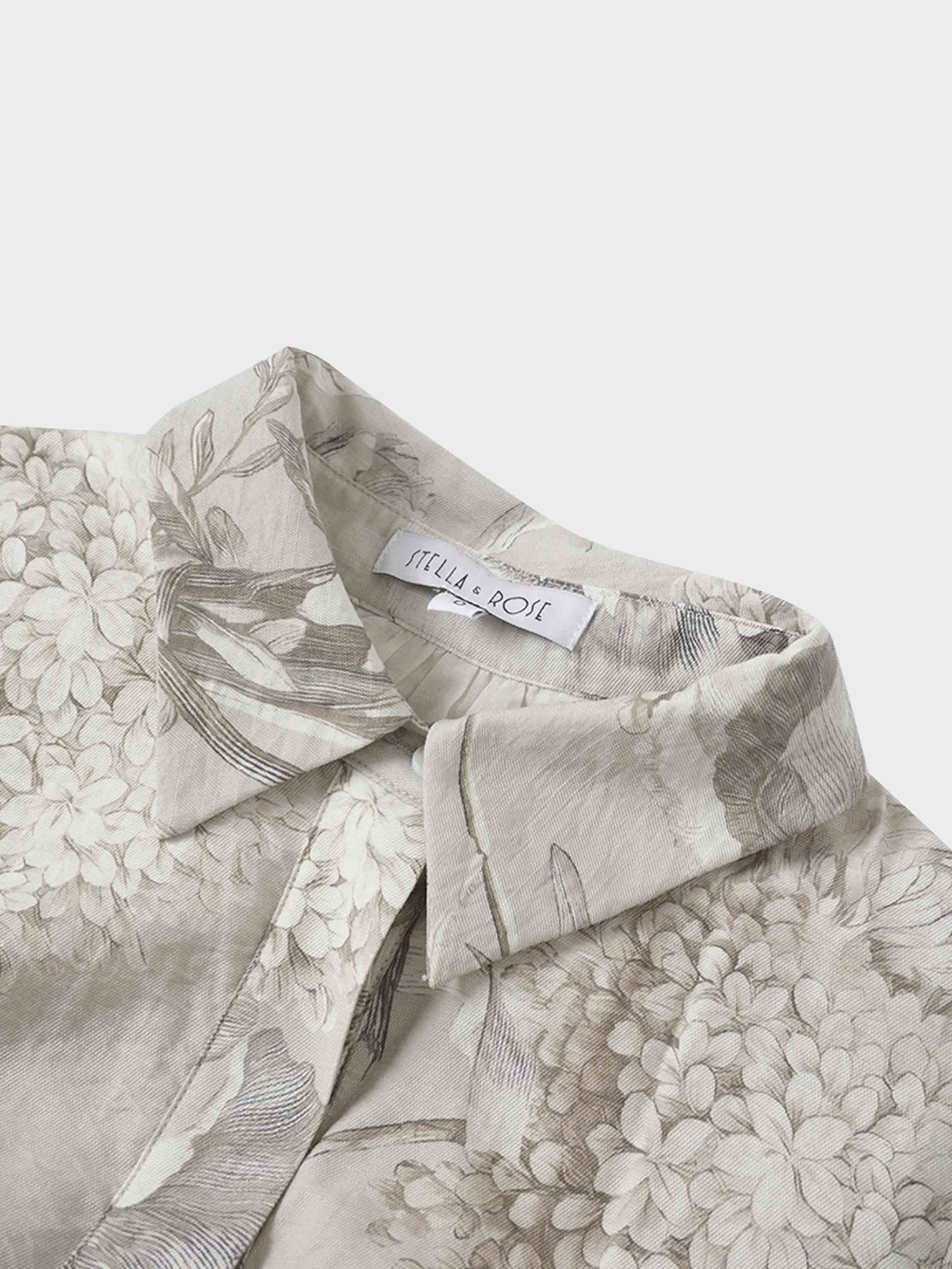 Belted Pleated Bottom Shirtdress-Pastel Mix