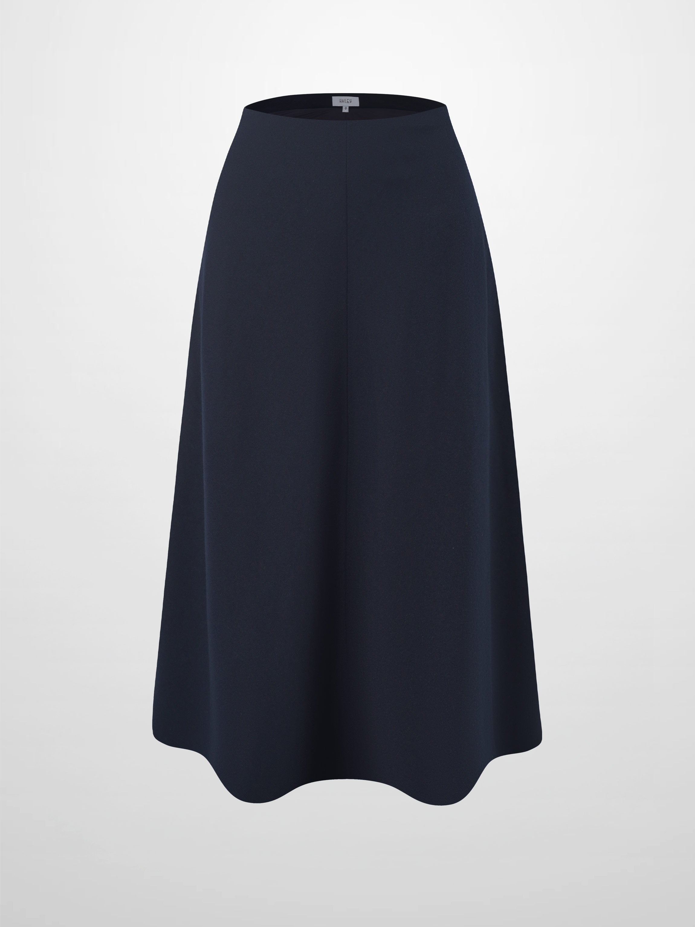 Basic A-Line Seamed Short Skirt-Navy