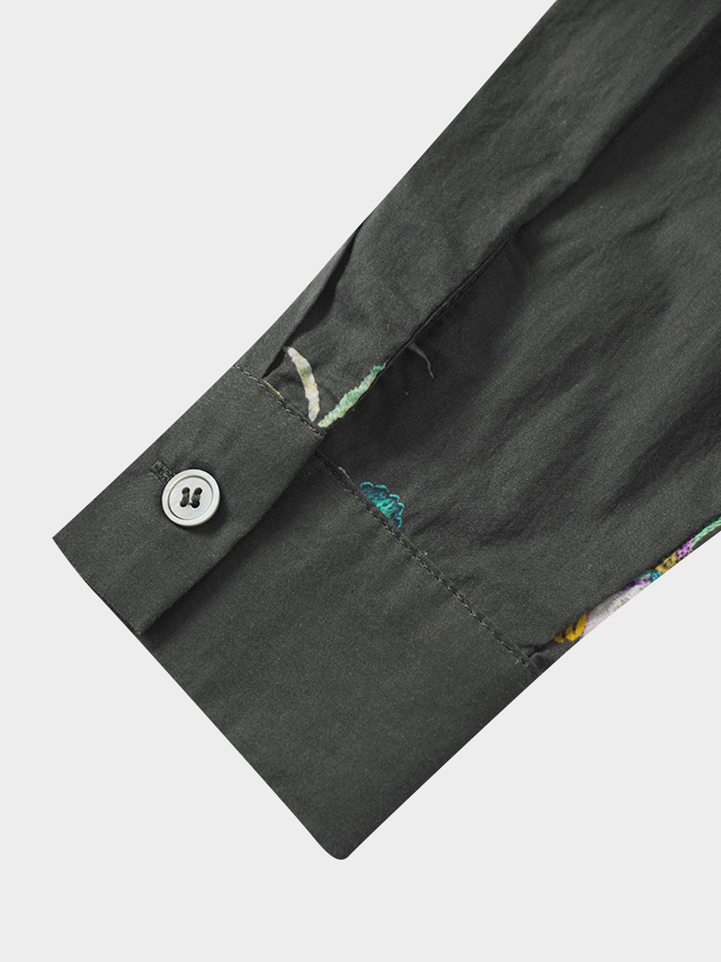 Belted Pleated Bottom Shirtdress-Beaded Floral