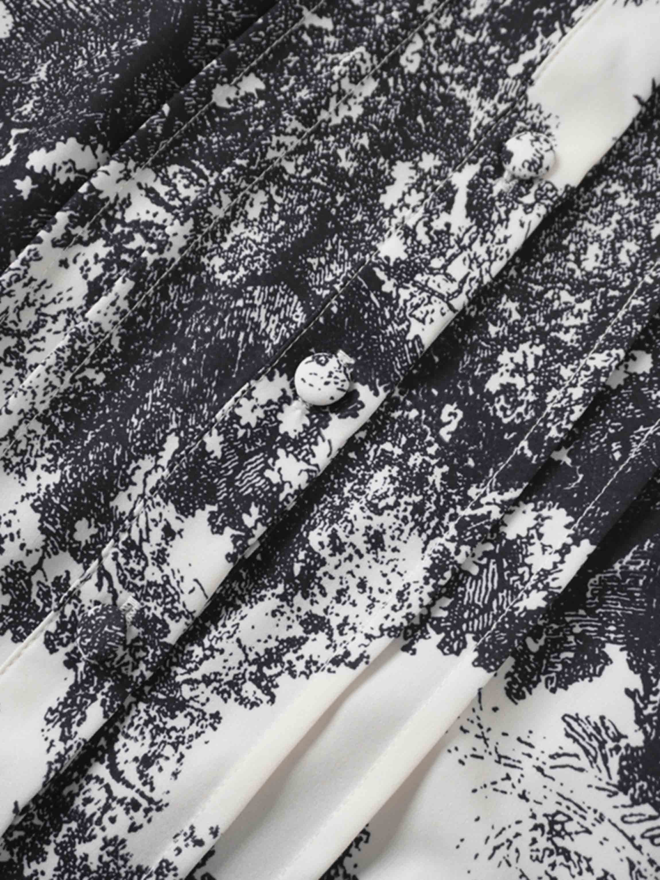 Collared Ruched Back Shirtdress-Navy Toille