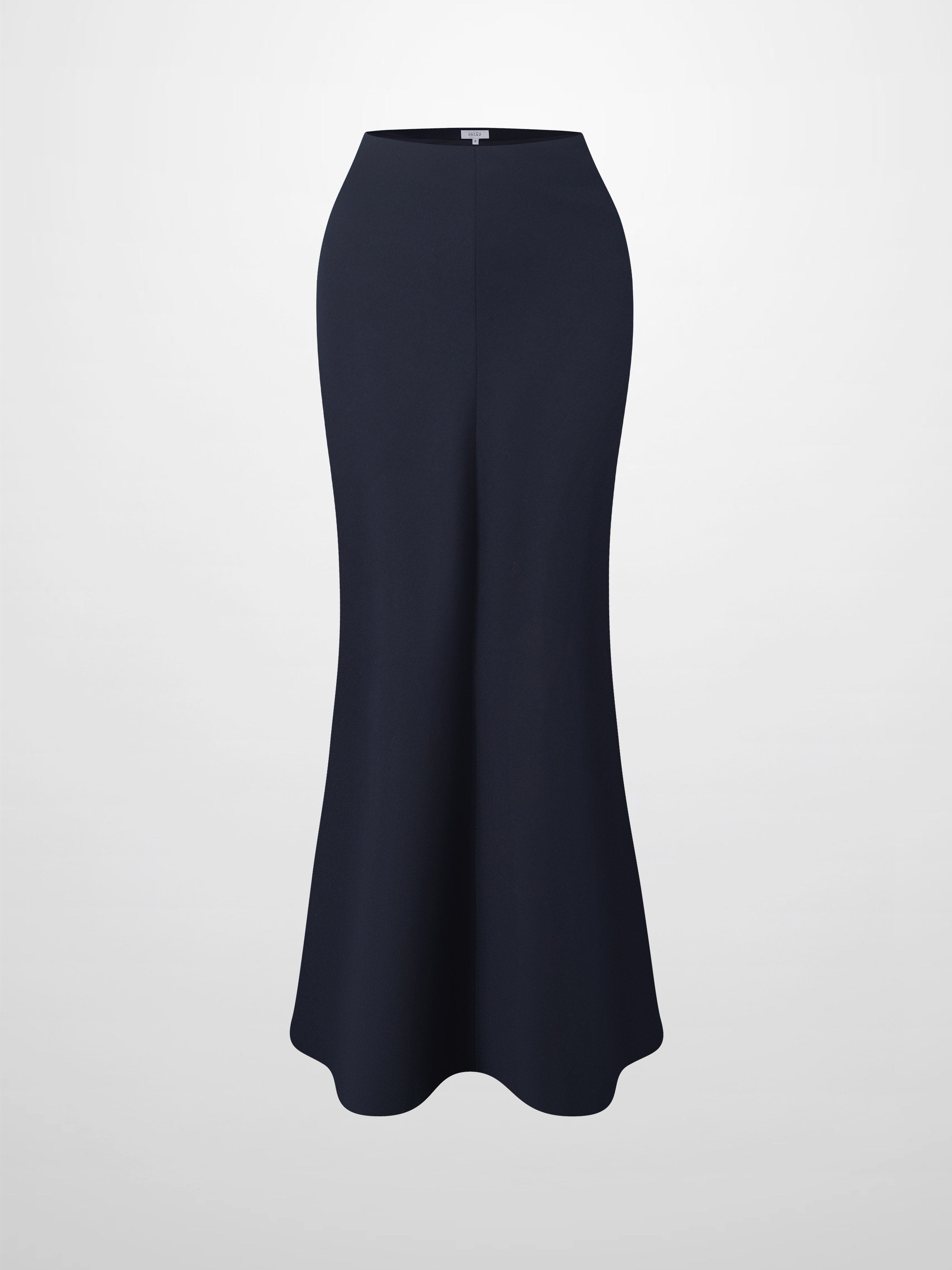 Basic A-Line Seamed Maxi Skirt-Navy