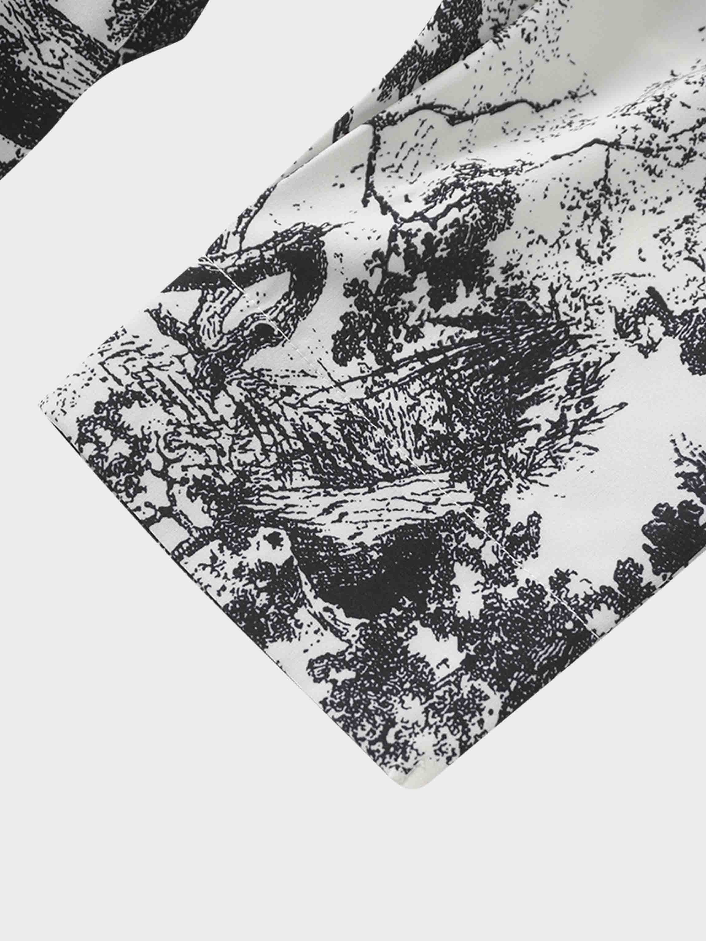 Collared Ruched Back Shirtdress-Navy Toille